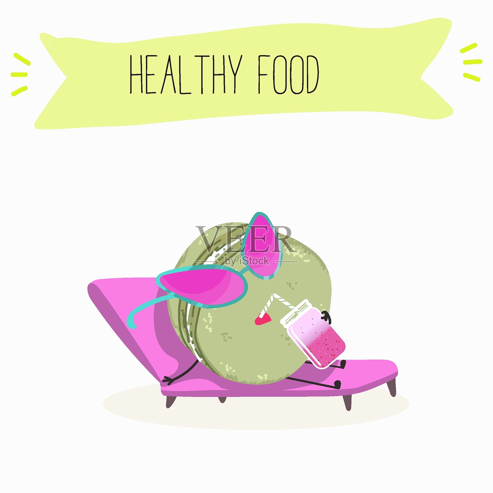 马卡龙搞笑人物，手绘矢量图。插画图片素材