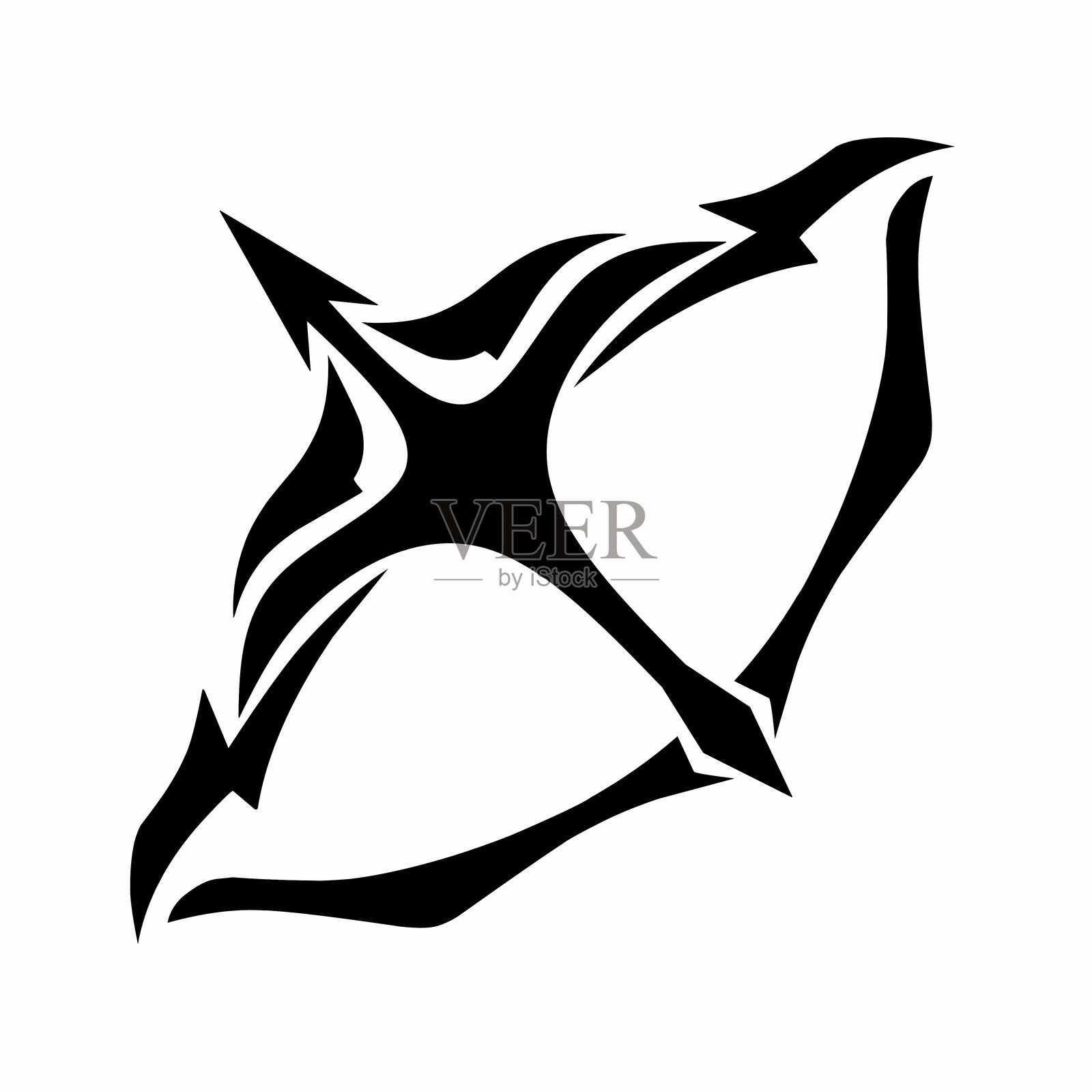 部落弓箭符号设计插画图片素材