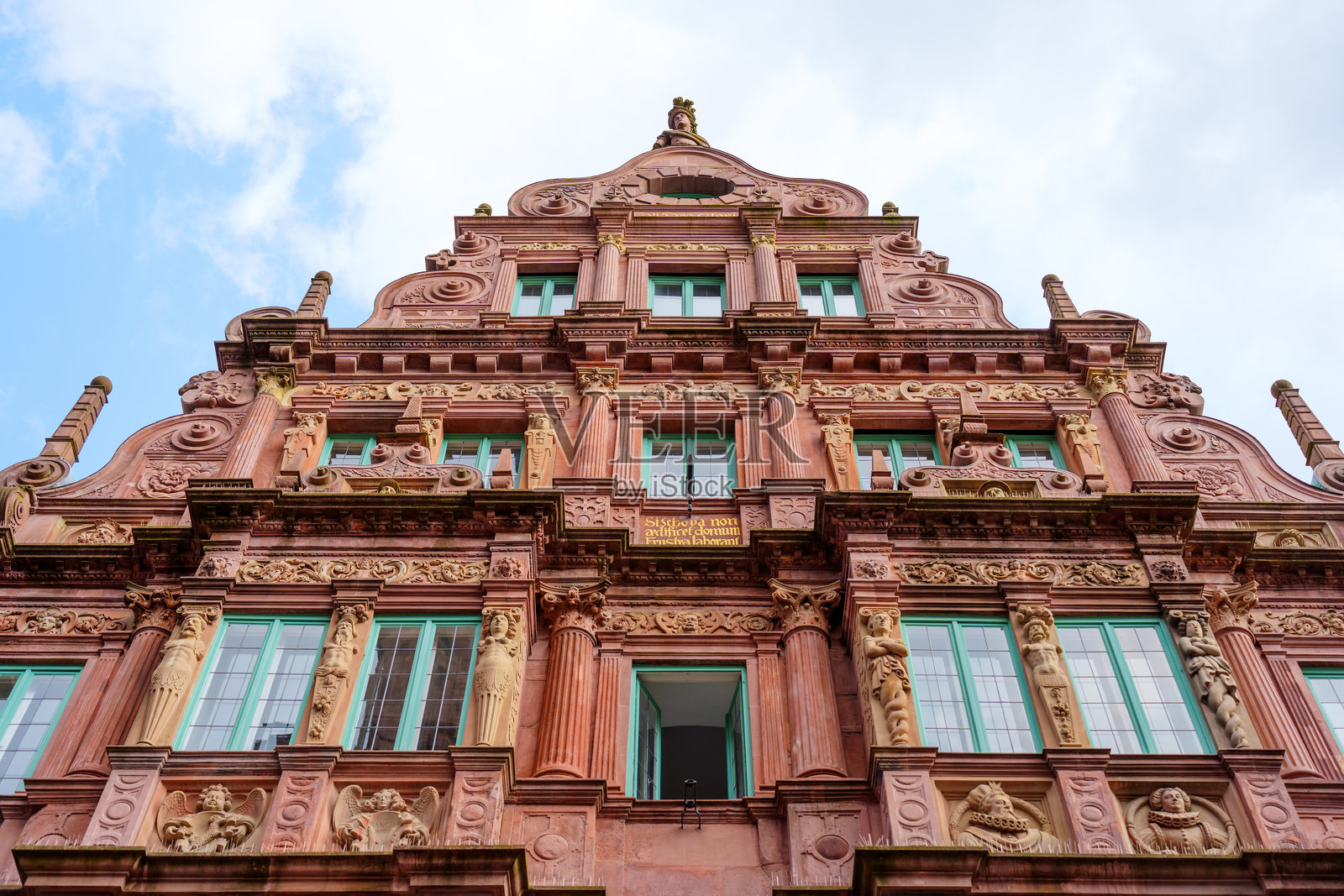 海德堡圣乔治骑士故居的华丽外墙照片摄影图片