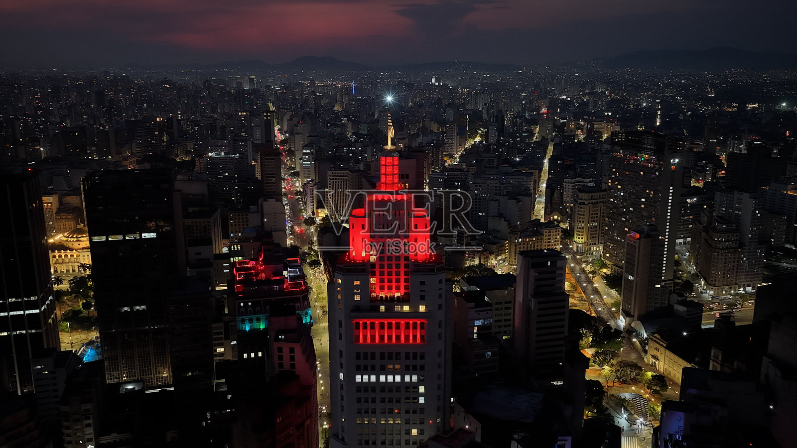 巴西圣保罗市中心令人惊叹的圣保罗天际线。照片摄影图片