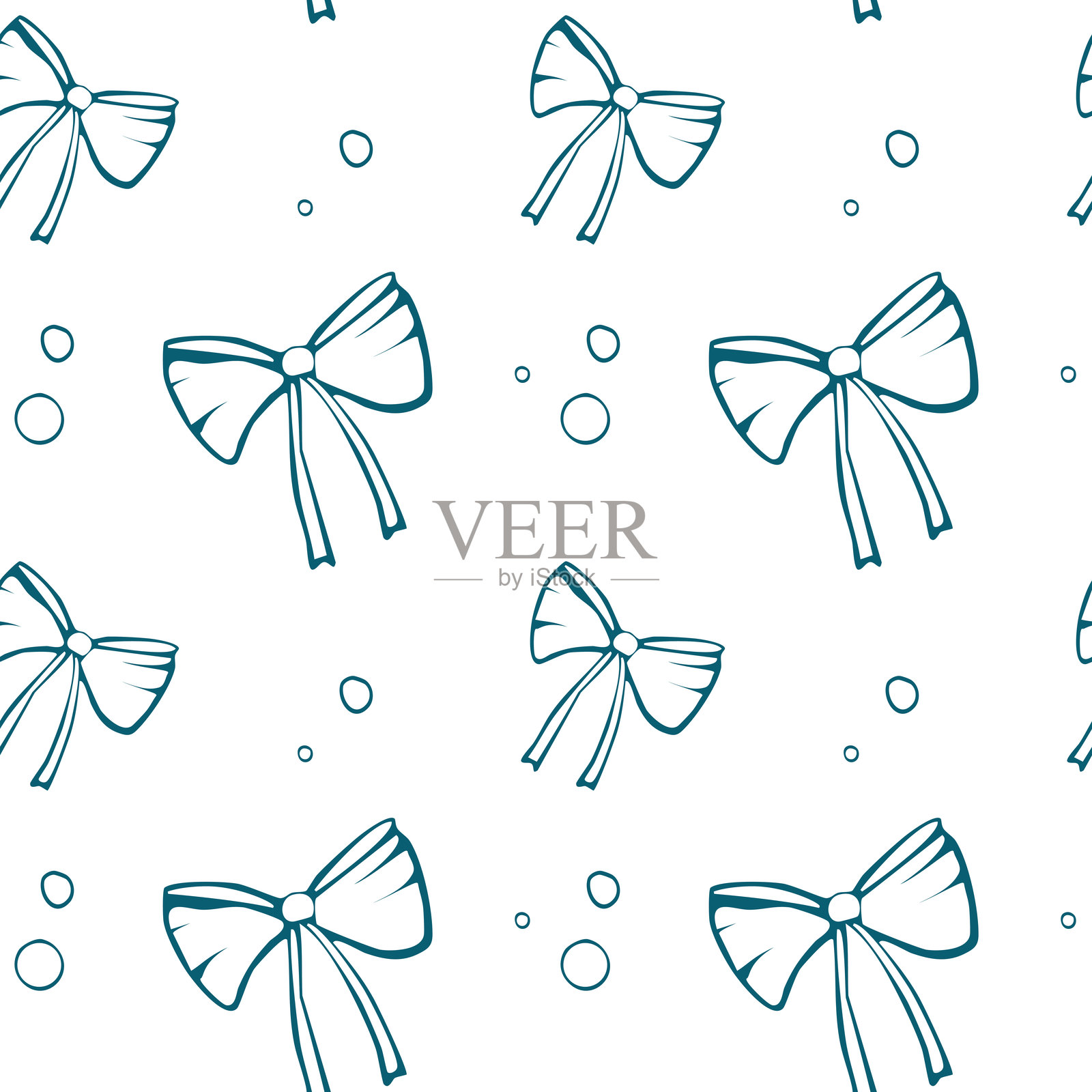 蝴蝶结无缝图案。矢量插图，适用于包装纸、包装、织物、壁纸和手机壳插画图片素材