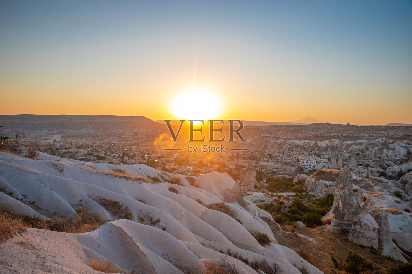 土耳其，安纳托利亚中部，卡帕多奇亚，鸽子谷和乌奇希萨尔（靠近格雷梅），联合国教科文组织世界遗产地照片摄影图片