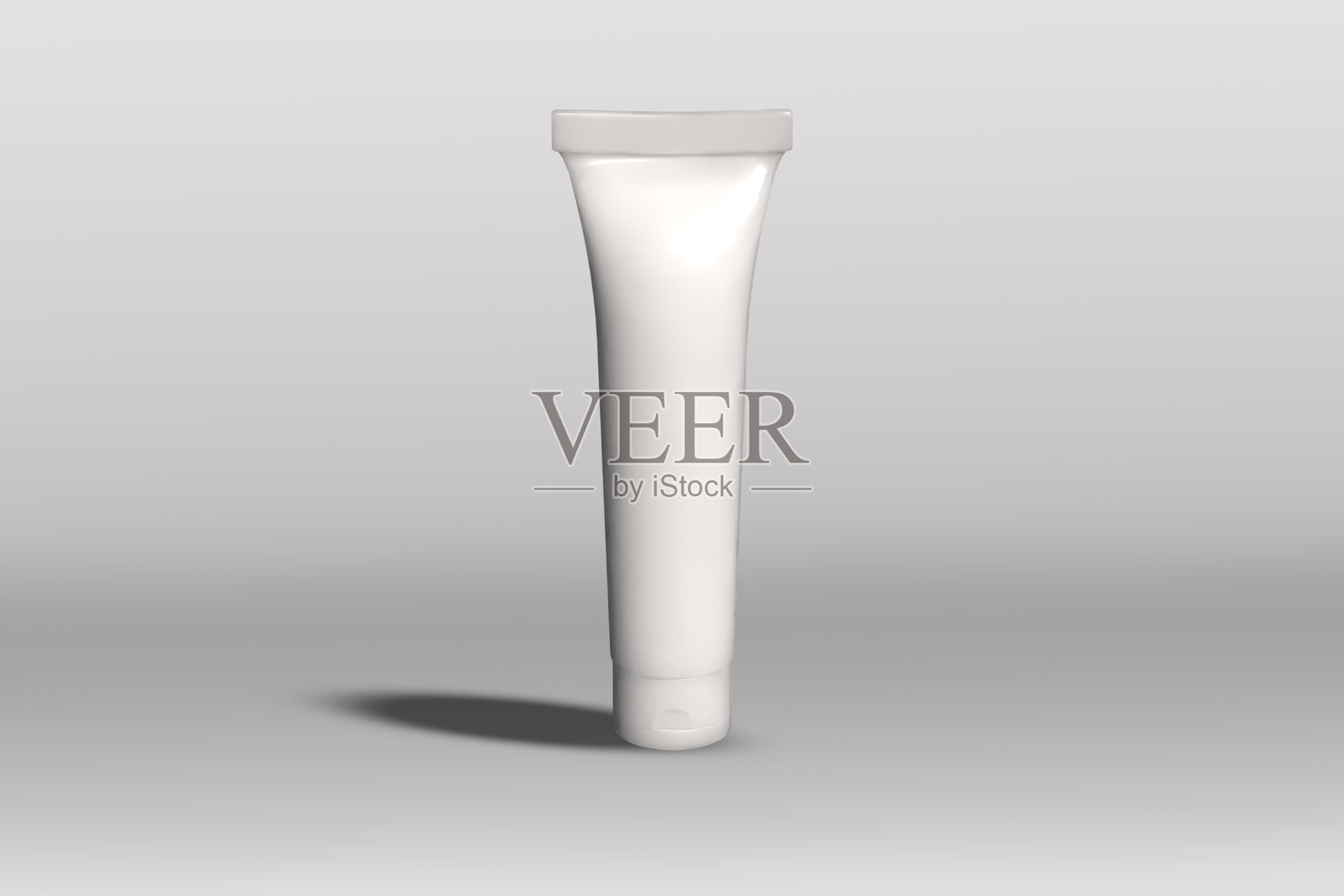 白色管状和瓶状包装组合。滚珠管。带旋盖的敞开和封闭空白管。写实模型。长嘴管。药膏或软膏。凝胶精华。韩式包装照片摄影图片