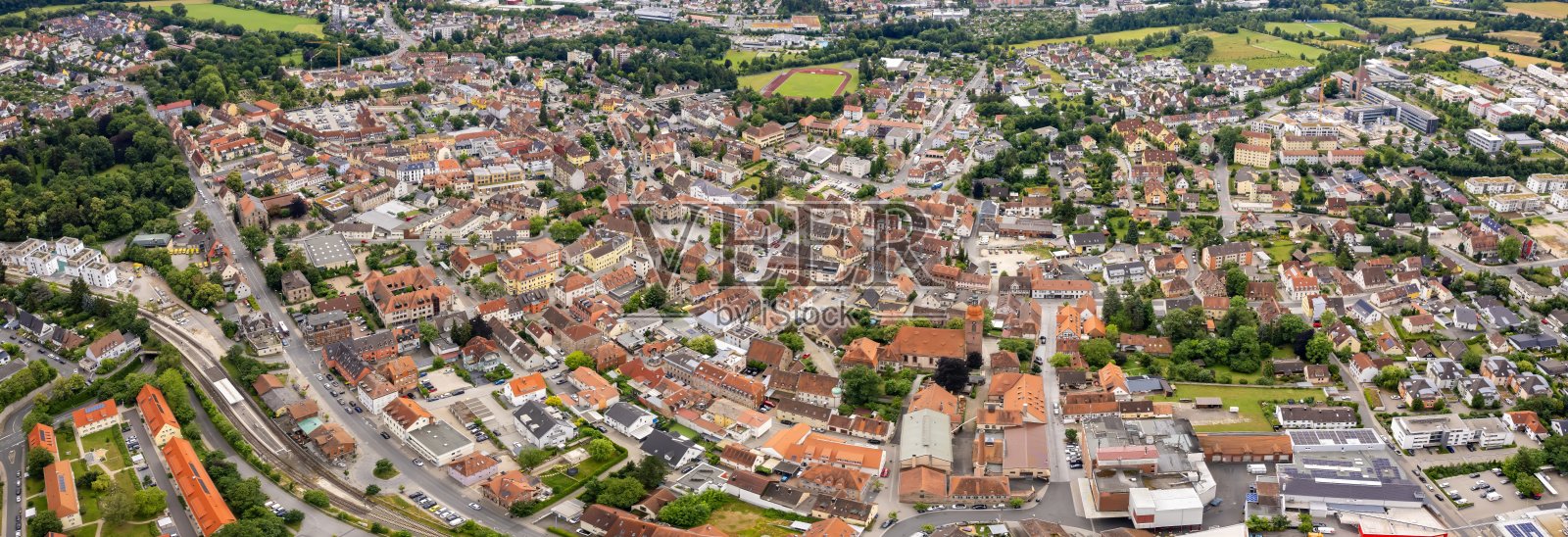 德国茨恩多夫市的鸟瞰图照片摄影图片