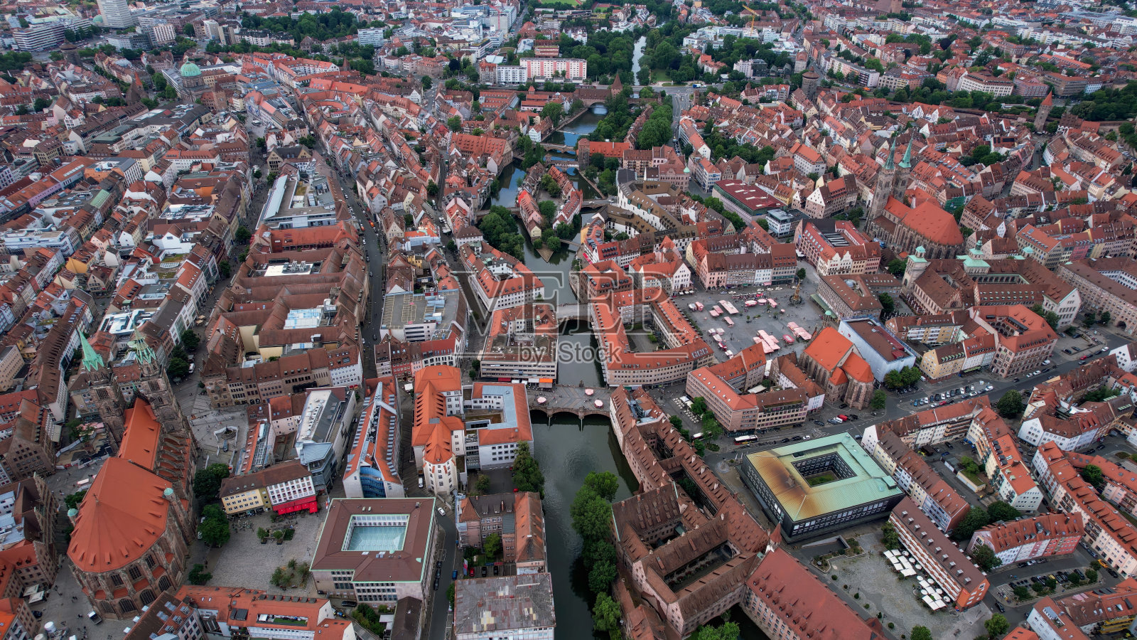 从空中看纽伦堡城市周边照片摄影图片
