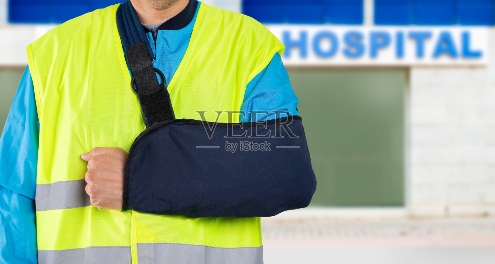 断臂的修理工照片摄影图片