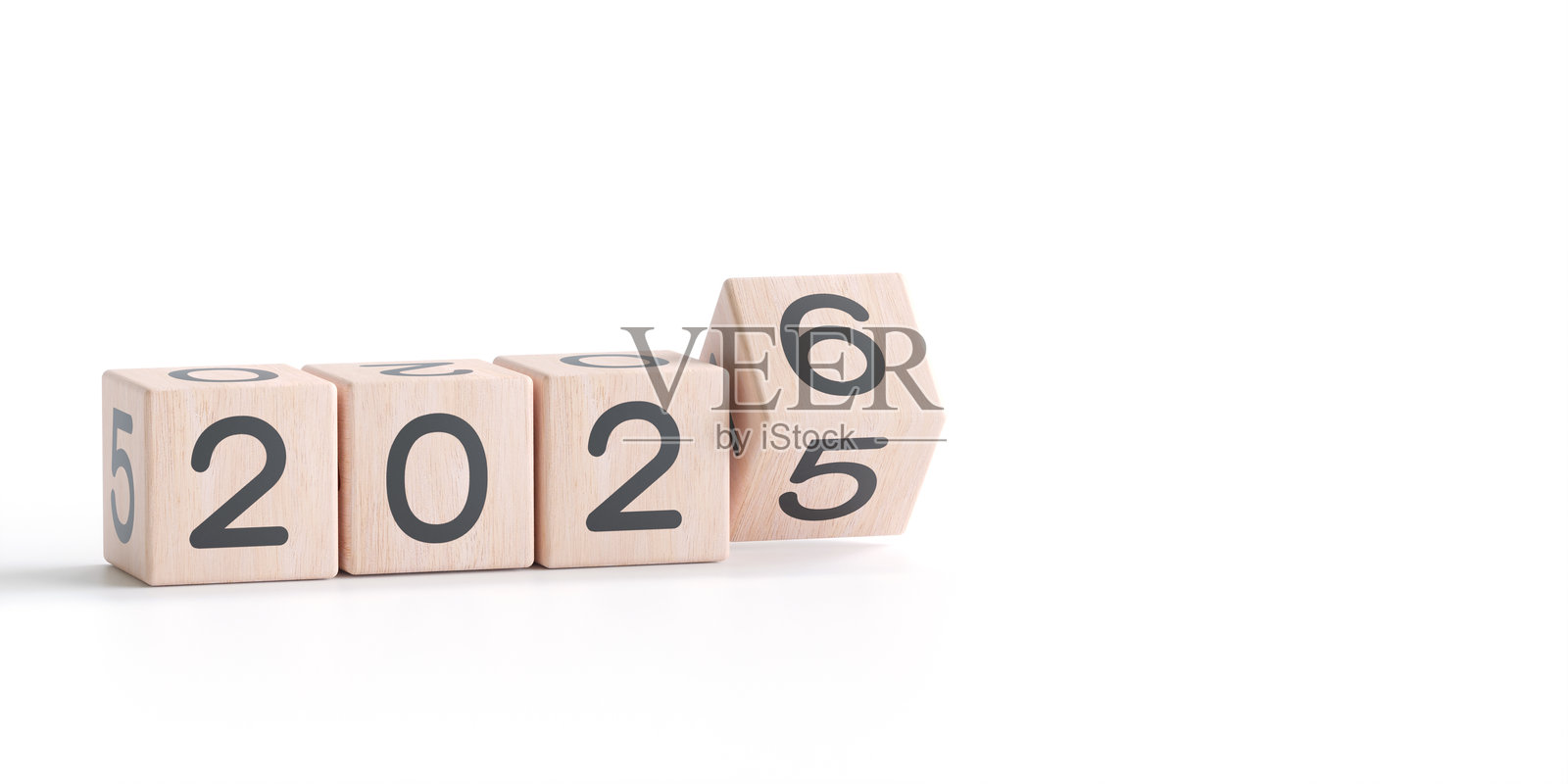 立方体从2025年转变为2026年照片摄影图片