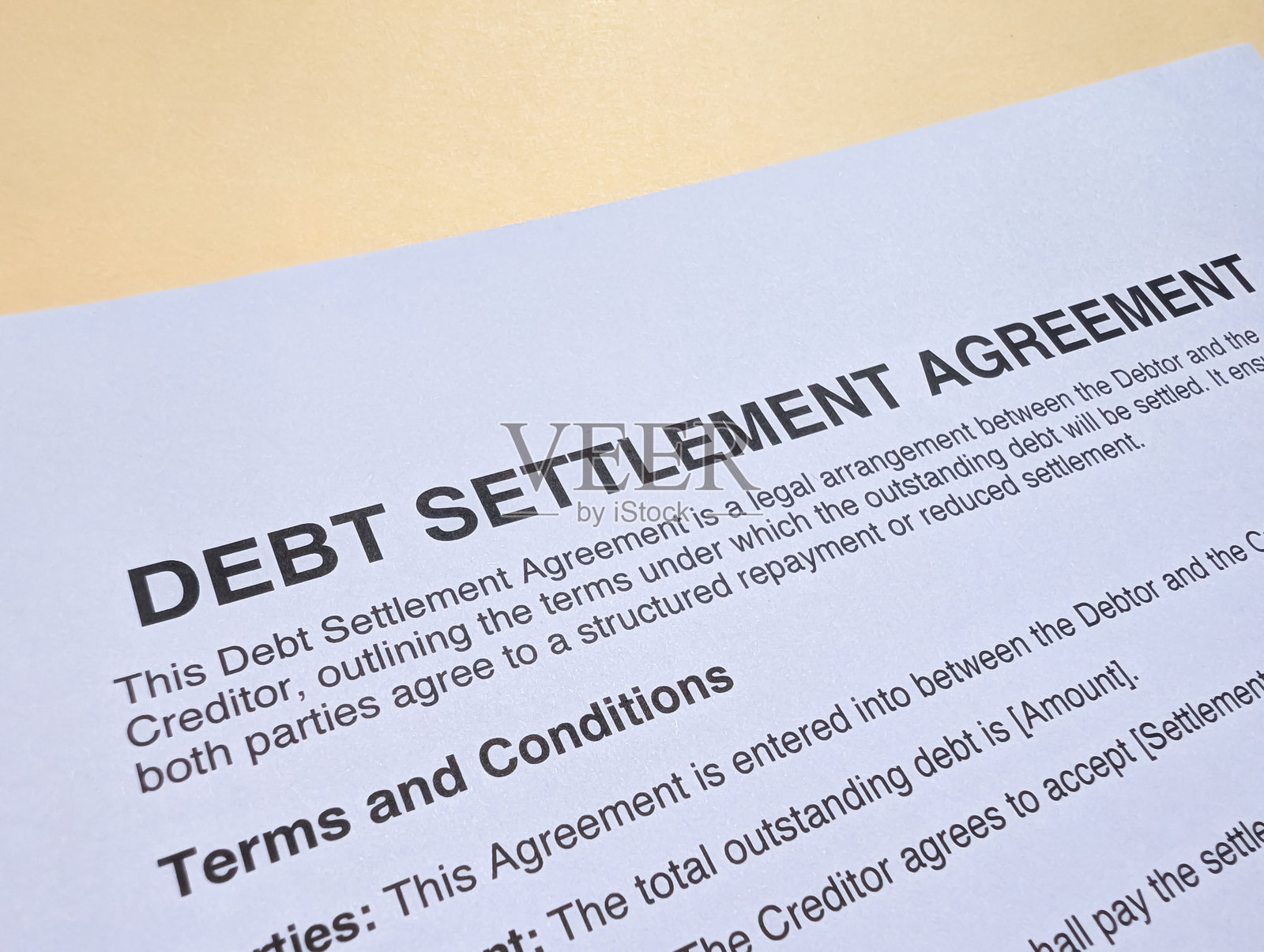 债务和解协议概念照片摄影图片