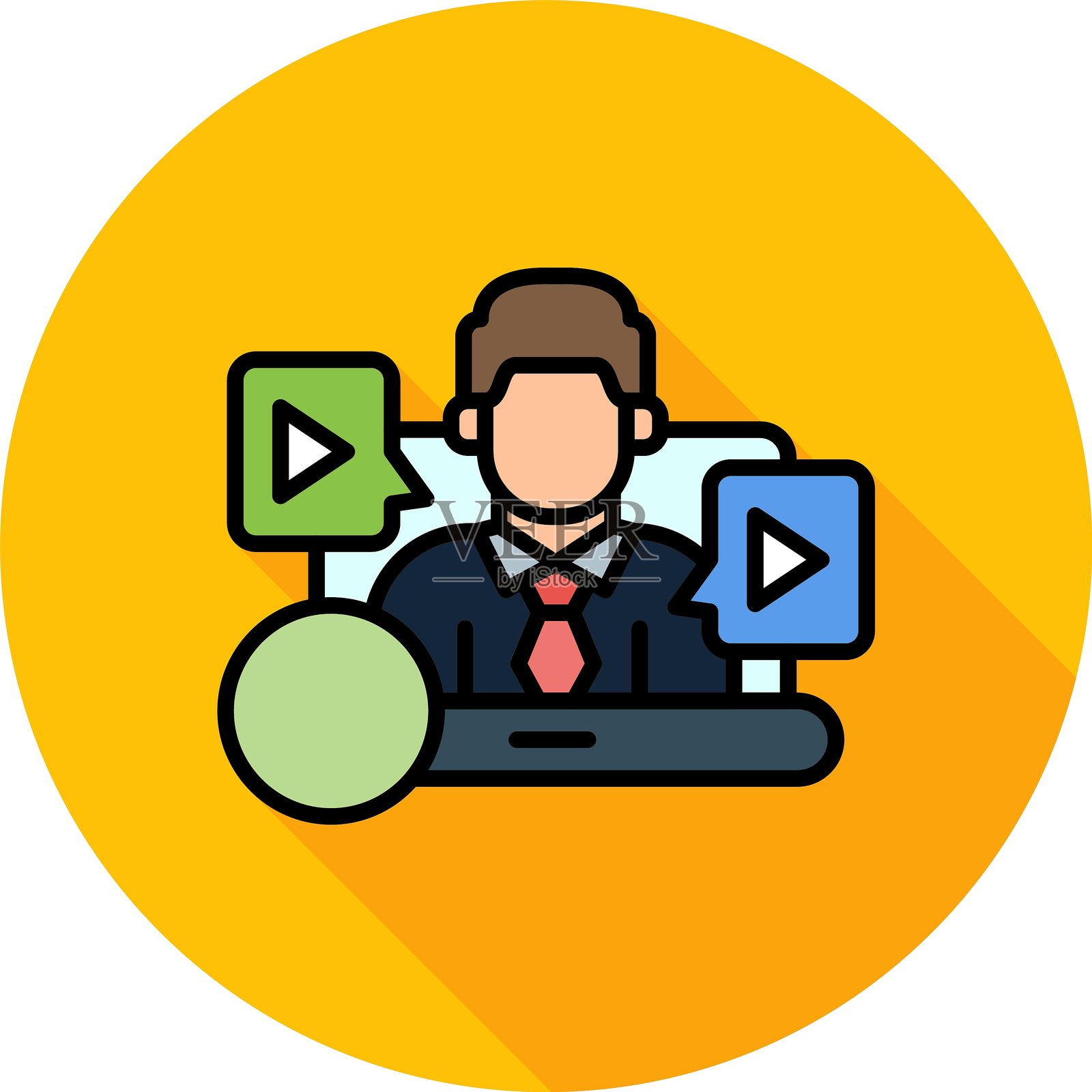 视频会议新图标设计创意插画图片素材