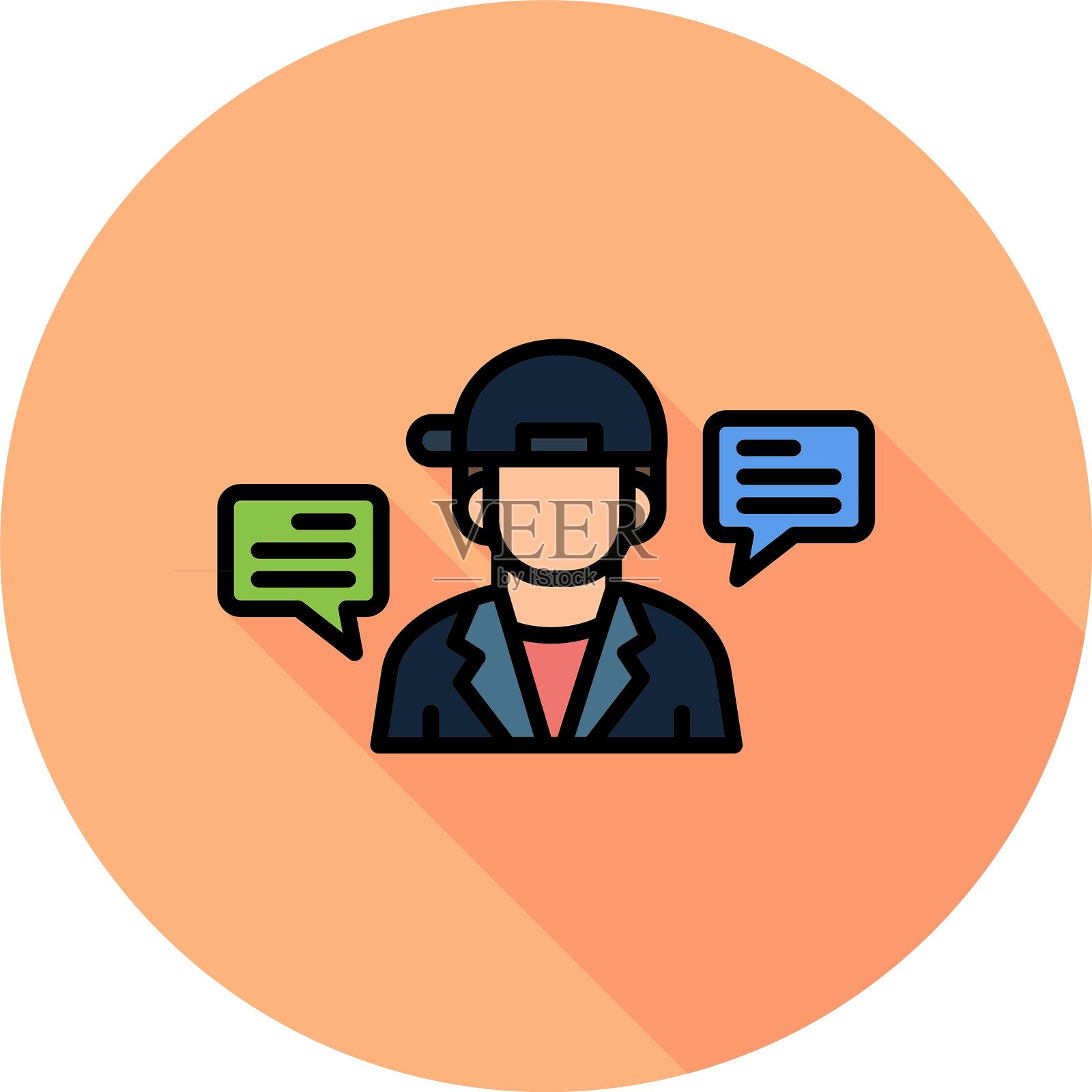 客户支持新图标设计创意插画图片素材