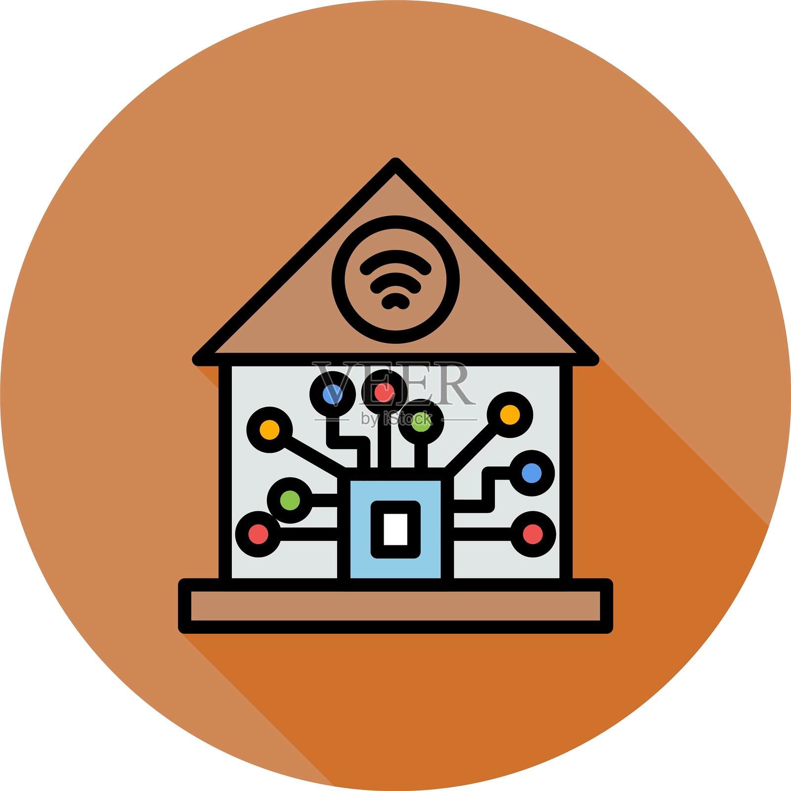 智能家居新图标设计创意插画图片素材