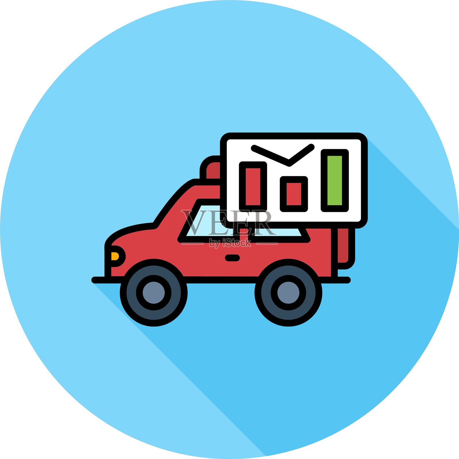 汽车分析新图标设计创意插画图片素材