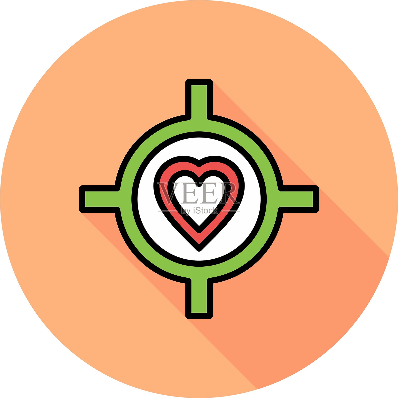 爱心目标新图标设计创意插画图片素材