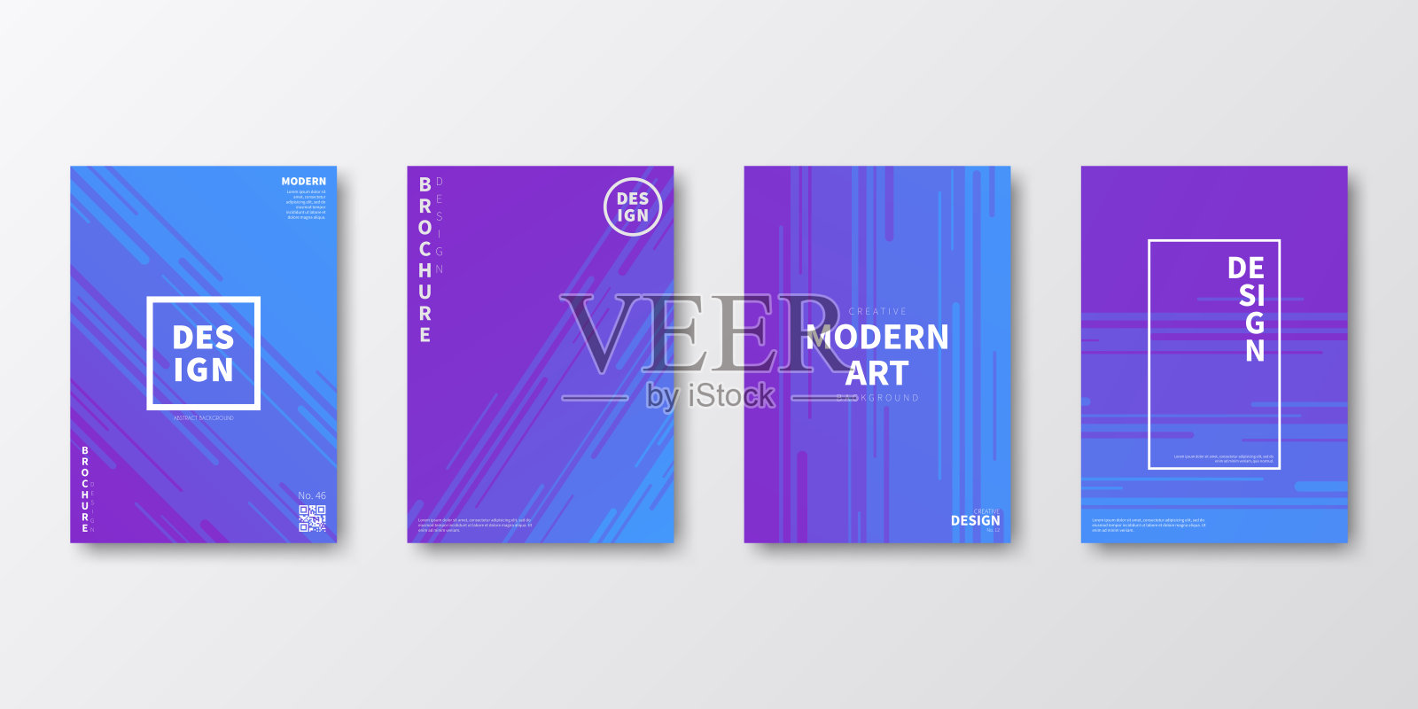 宣传册模板布局，蓝色封面设计，商业年度报告，传单，杂志插画图片素材