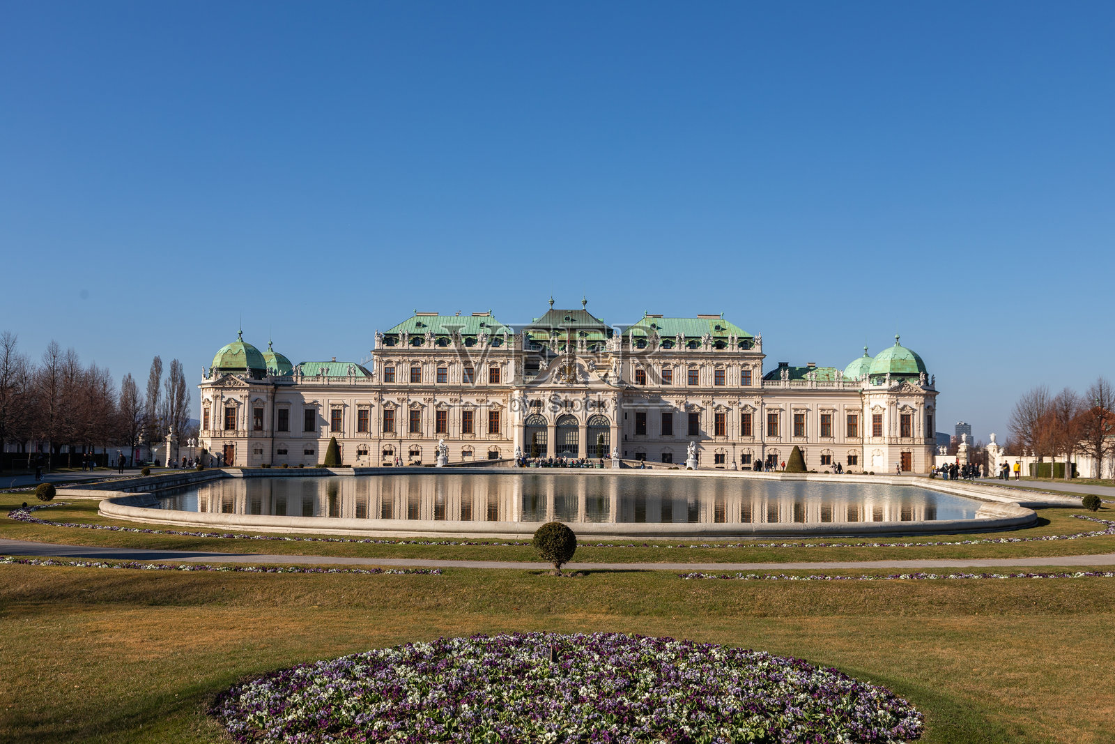 维也纳的 Belvedere 花园,拥有独特的巴洛克建筑照片摄影图片