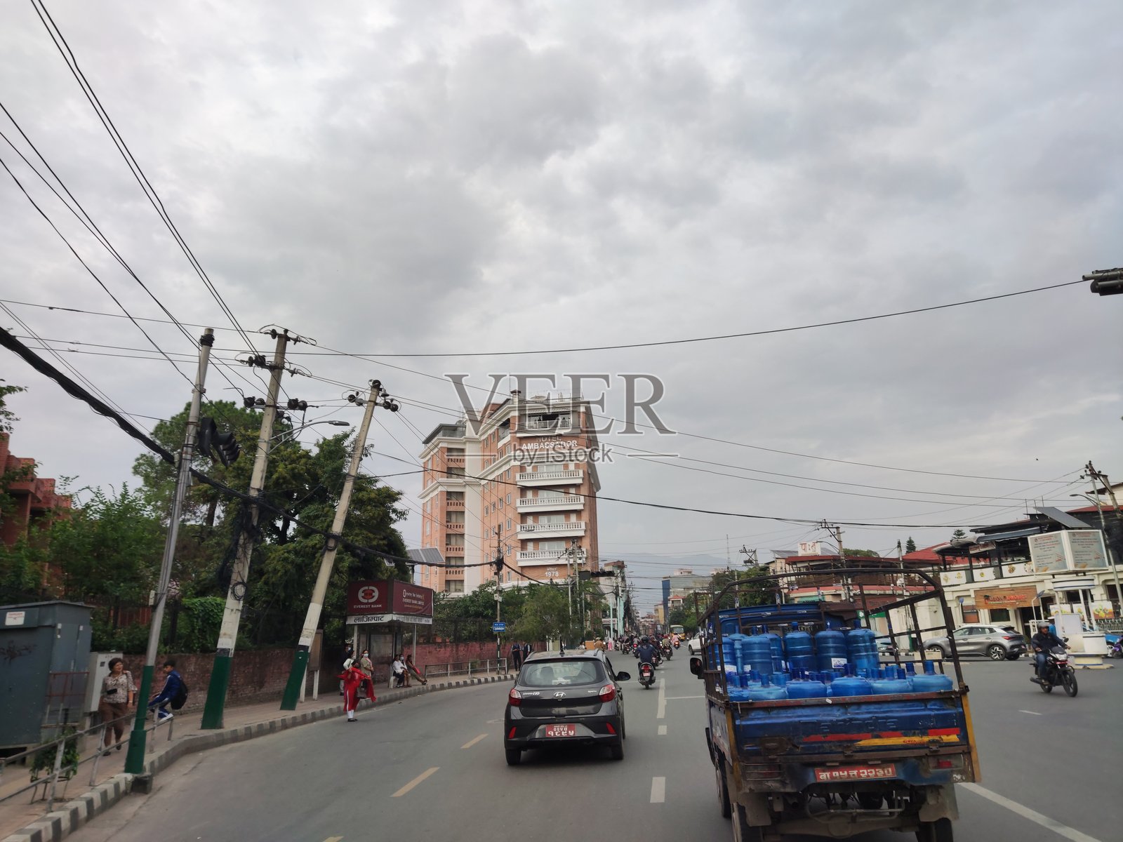 加德满都的主要道路照片摄影图片