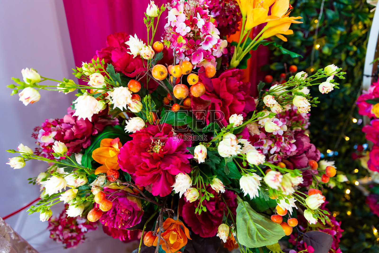 印度传统婚礼仪式室内设计与装饰照片摄影图片