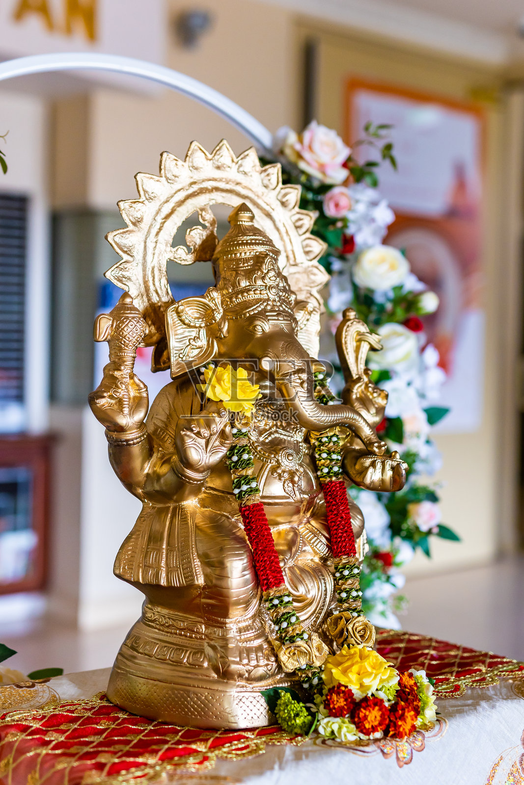 印度传统婚礼仪式室内设计与装饰照片摄影图片