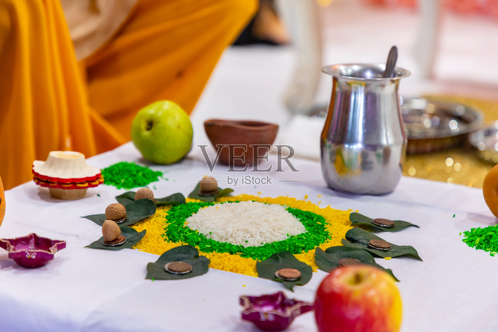 印度传统婚礼仪式用品特写照片摄影图片