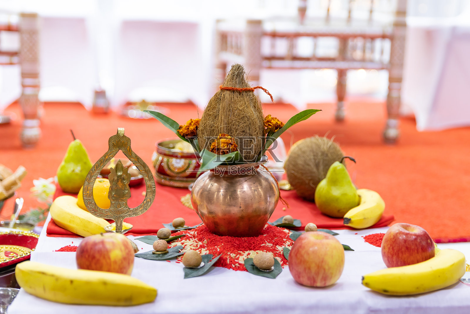 印度传统婚礼仪式用品特写照片摄影图片