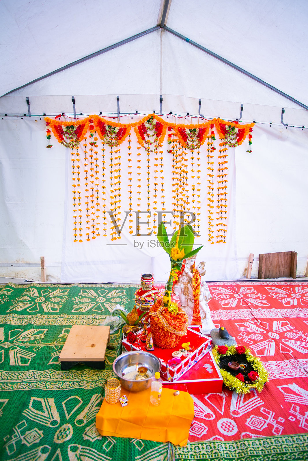 印度传统婚礼仪式用品特写照片摄影图片