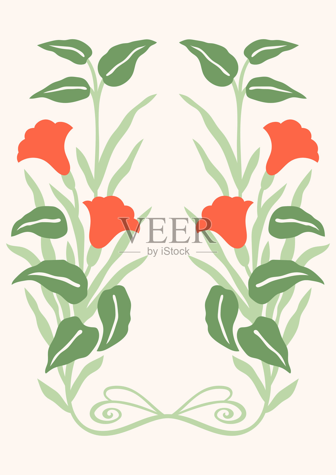 新艺术风格插画矢量海报。复古印刷设计，带有抽象异想天开的花卉构图插画图片素材