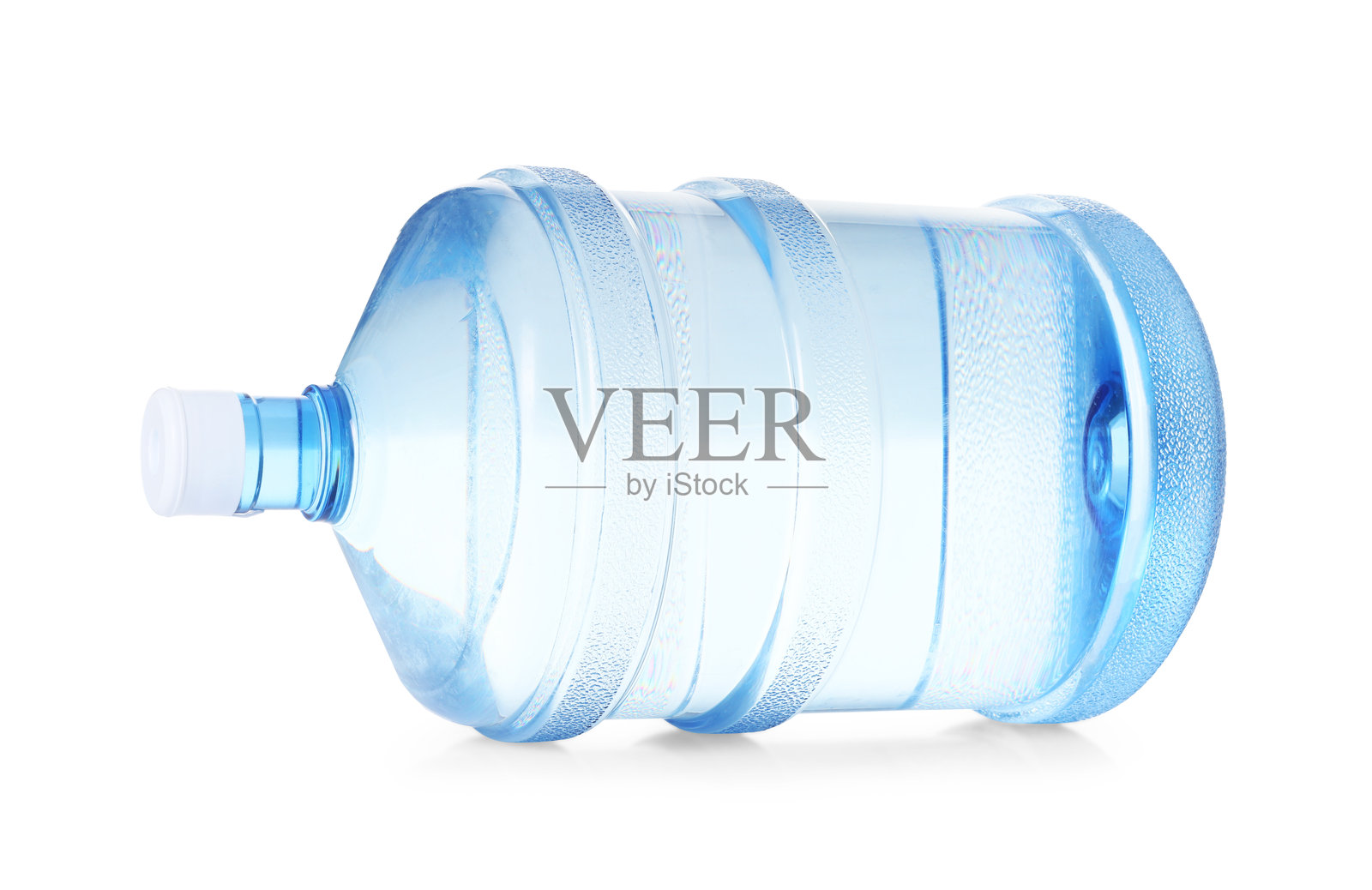 一个装有水的酷冷器瓶，白色背景上孤立。照片摄影图片