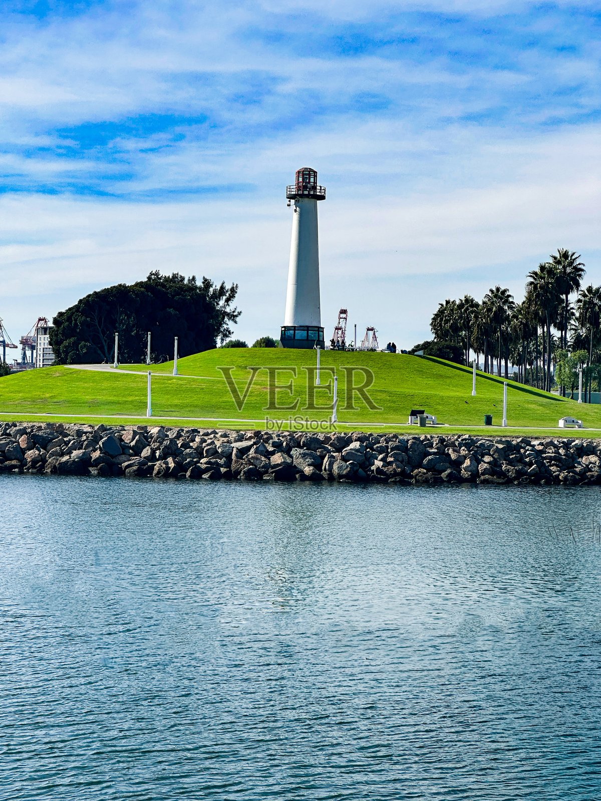 长滩港灯塔照片摄影图片