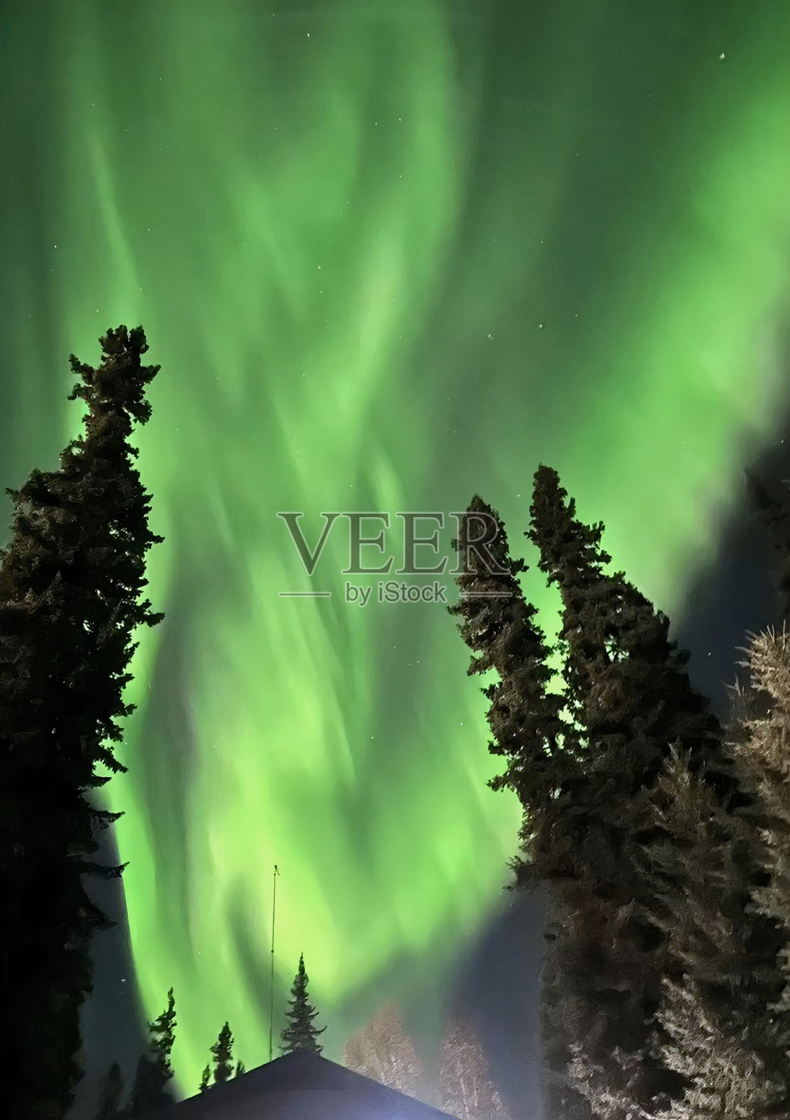 挪威夜晚的绝美灯光景色照片摄影图片