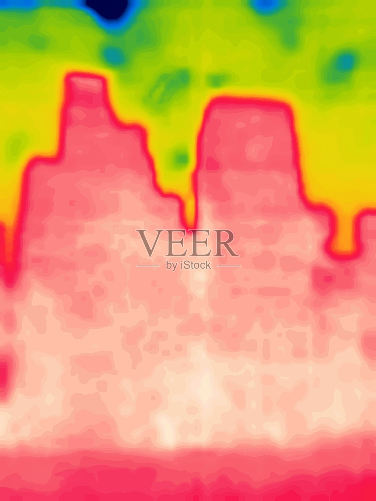 炎热天气下，城市中的房屋和宫殿。照片摄影图片