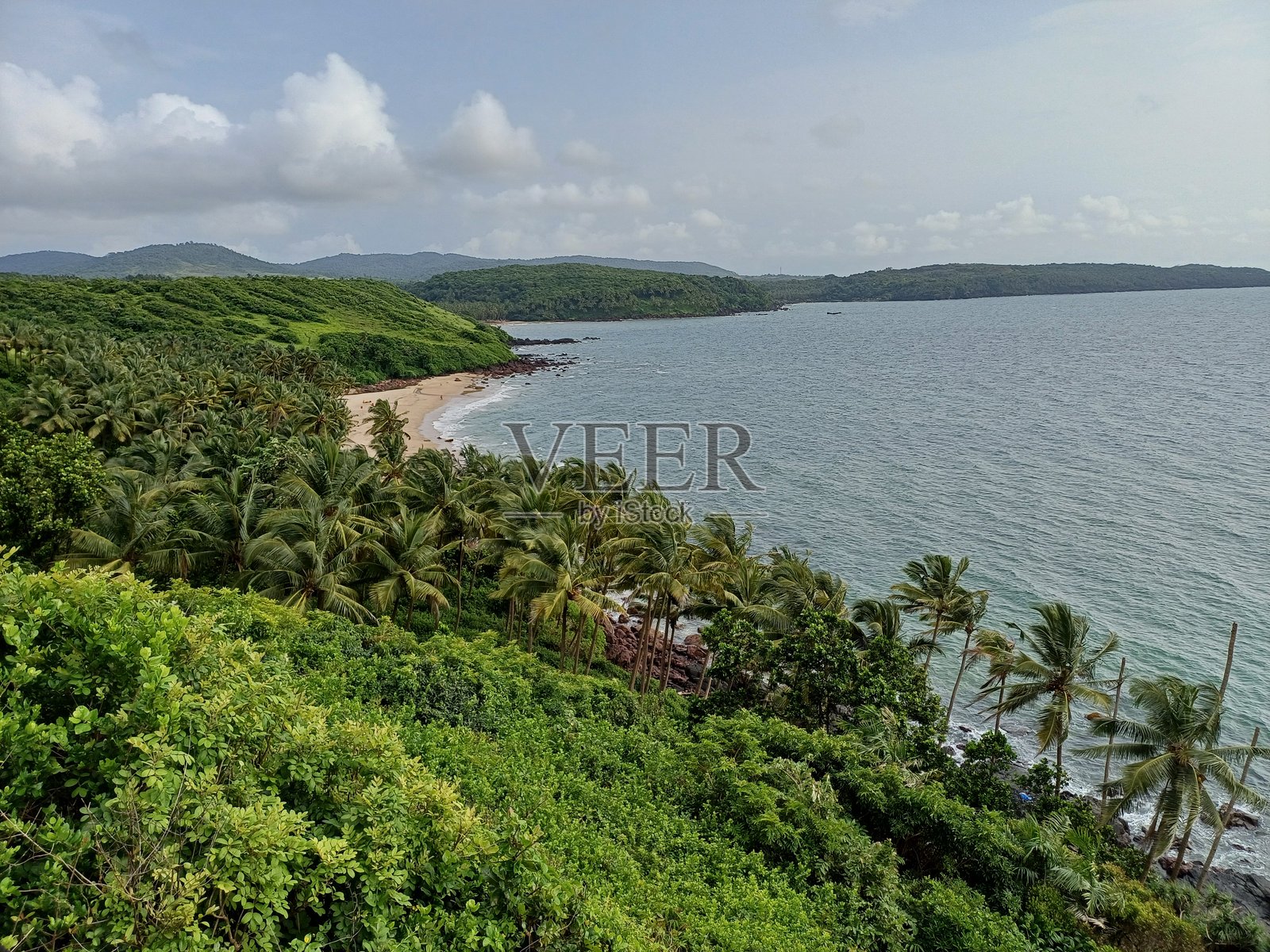 印度果阿邦阿拉伯海沿岸的海岸风光照片摄影图片