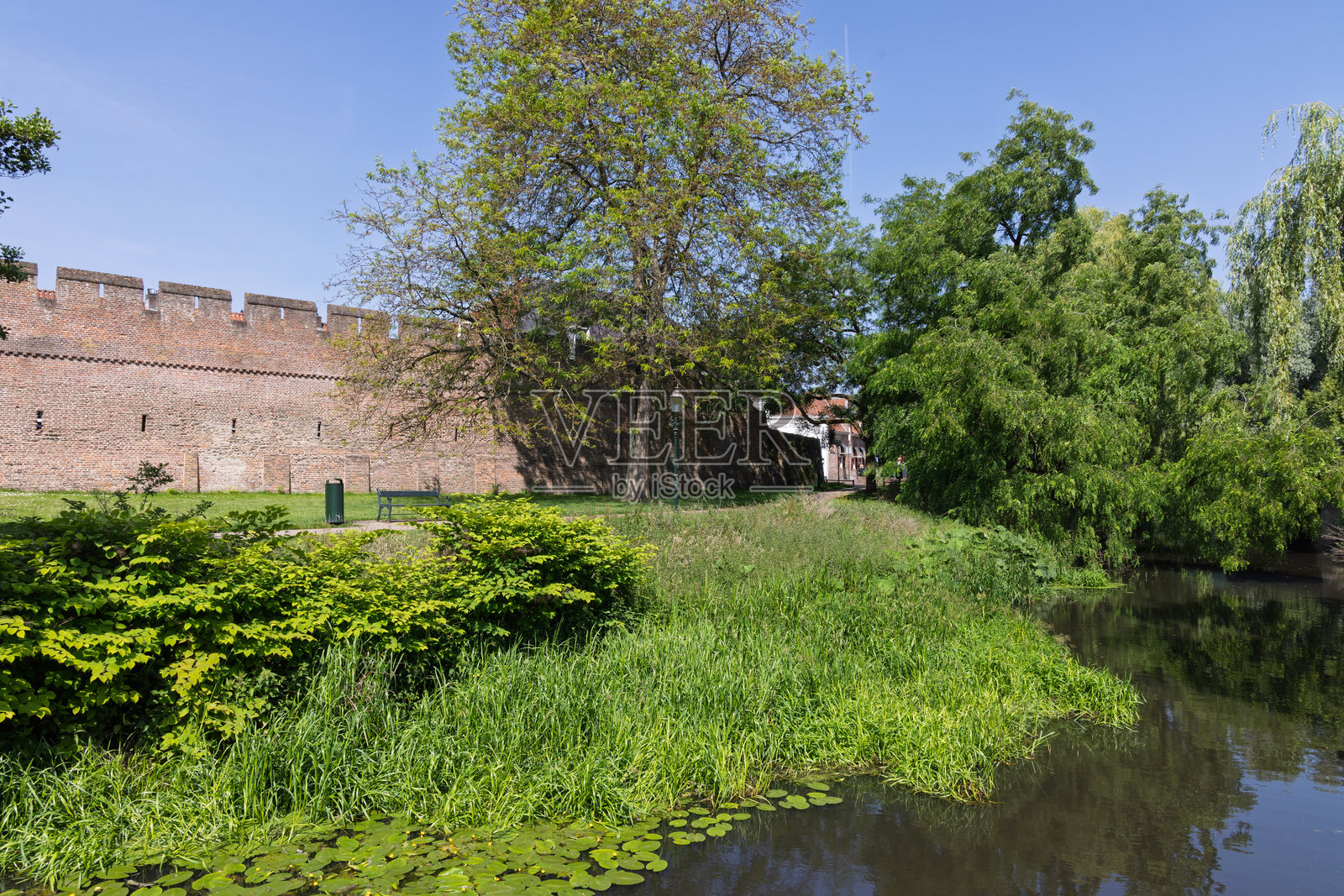 阿默斯福特的が中世纪城墙。照片摄影图片