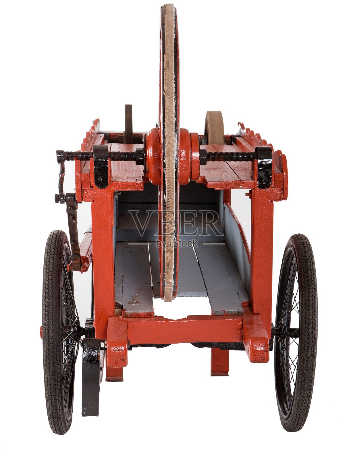 荷兰古董木制历史推车或手推车，适用于不同职业。照片摄影图片