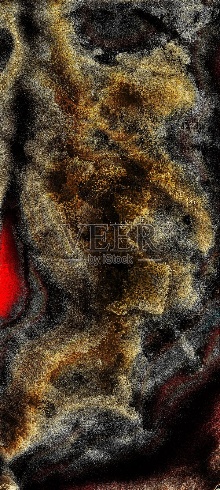 黑曜石绽放：金色、红色与大地的抽象漩涡照片摄影图片