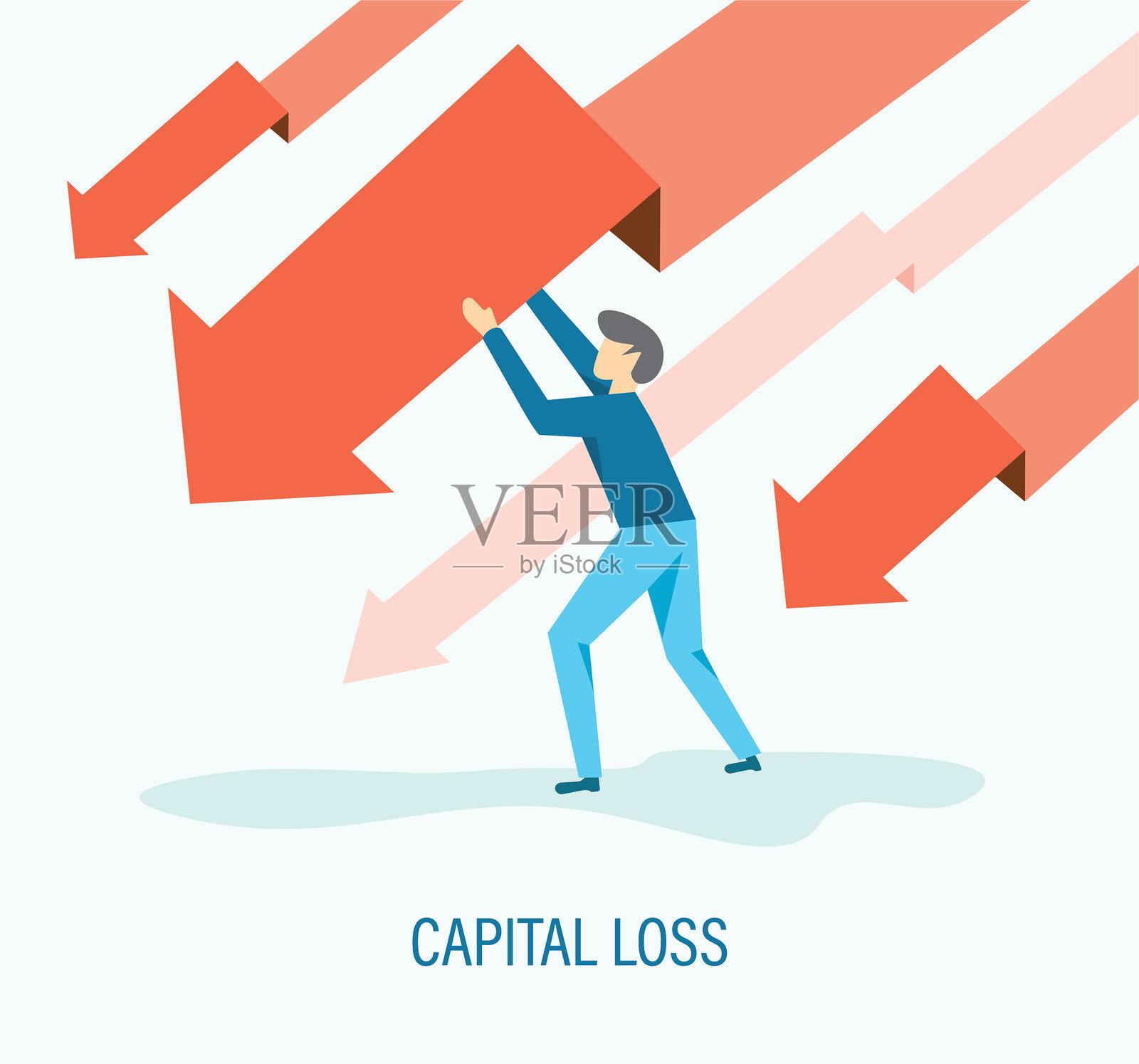 资本损失插画图片素材