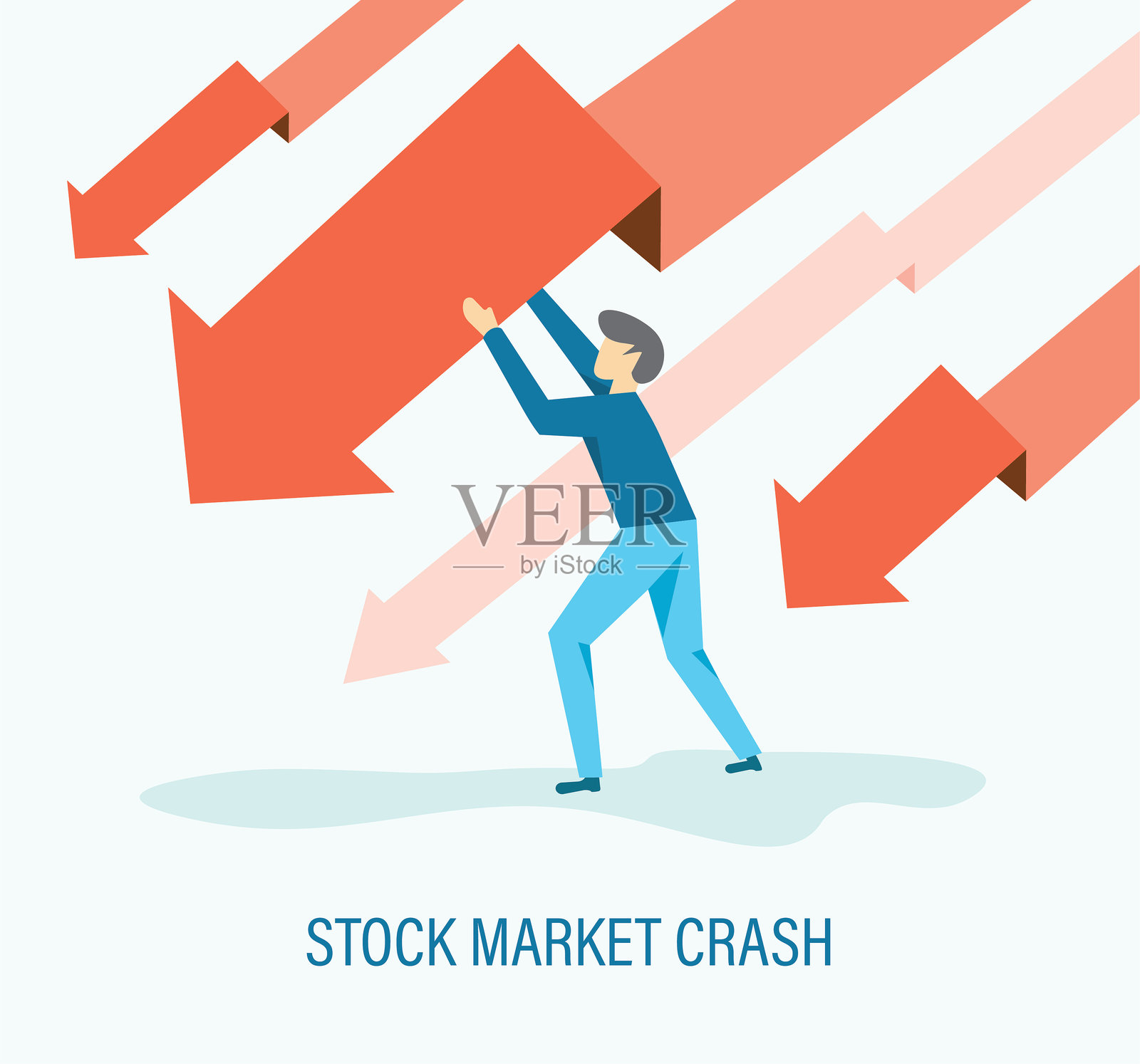 股市崩盘插画图片素材