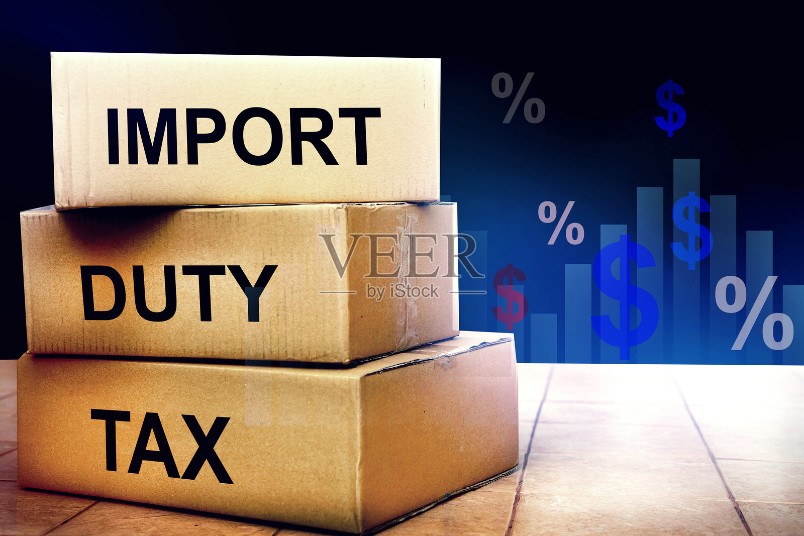进口关税；关税壁垒概念照片摄影图片