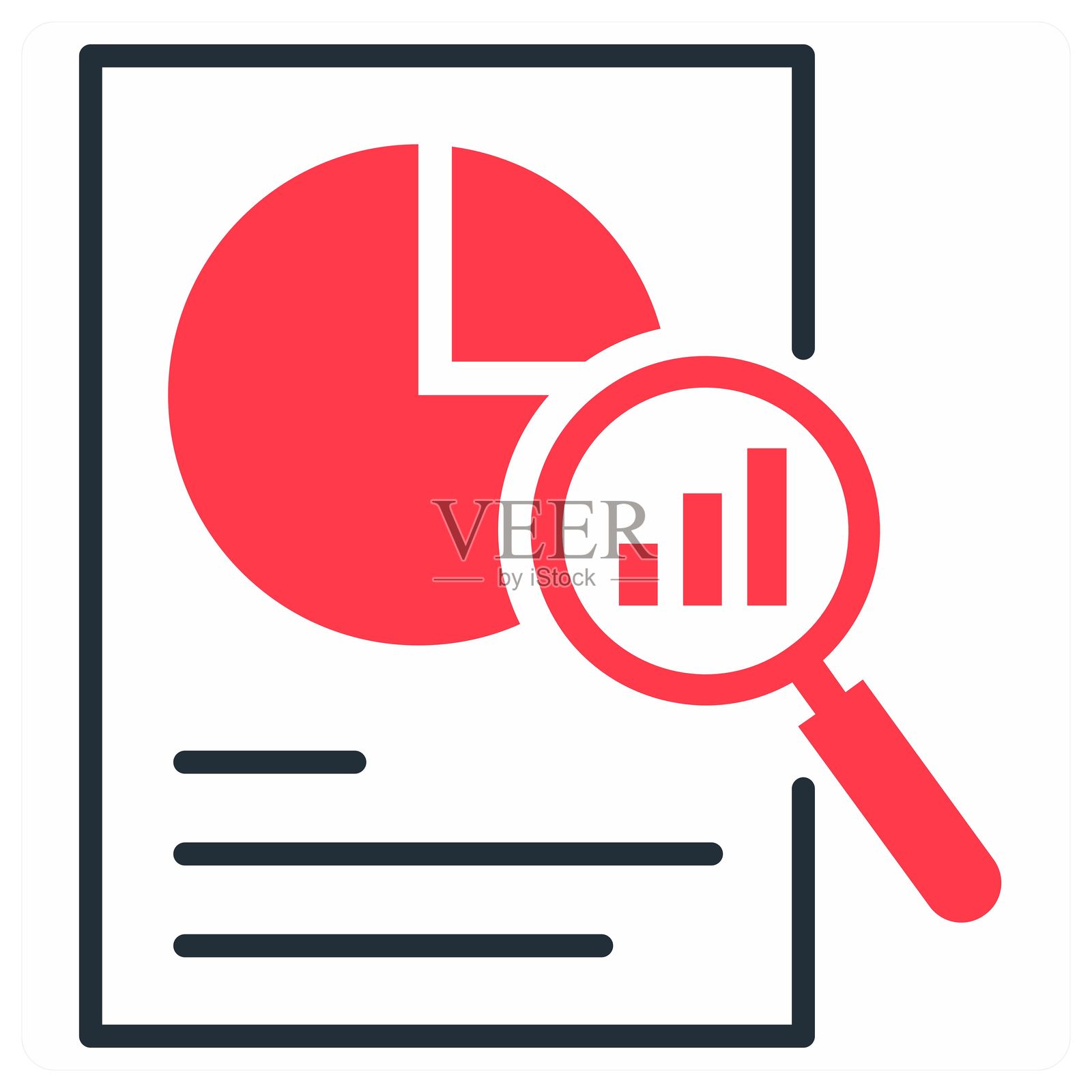 橙色统计报告图标概念插画图片素材