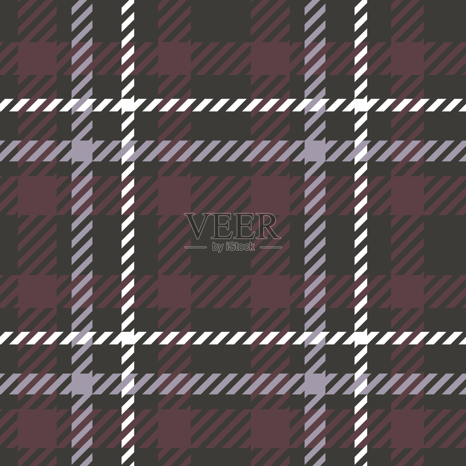 彩色斜纹苏格兰纺织品无缝图案。织物纹理格子呢格纹。布料、卡片、织物的抽象几何背景。单色图形重复设计。现代方形装饰。插画图片素材