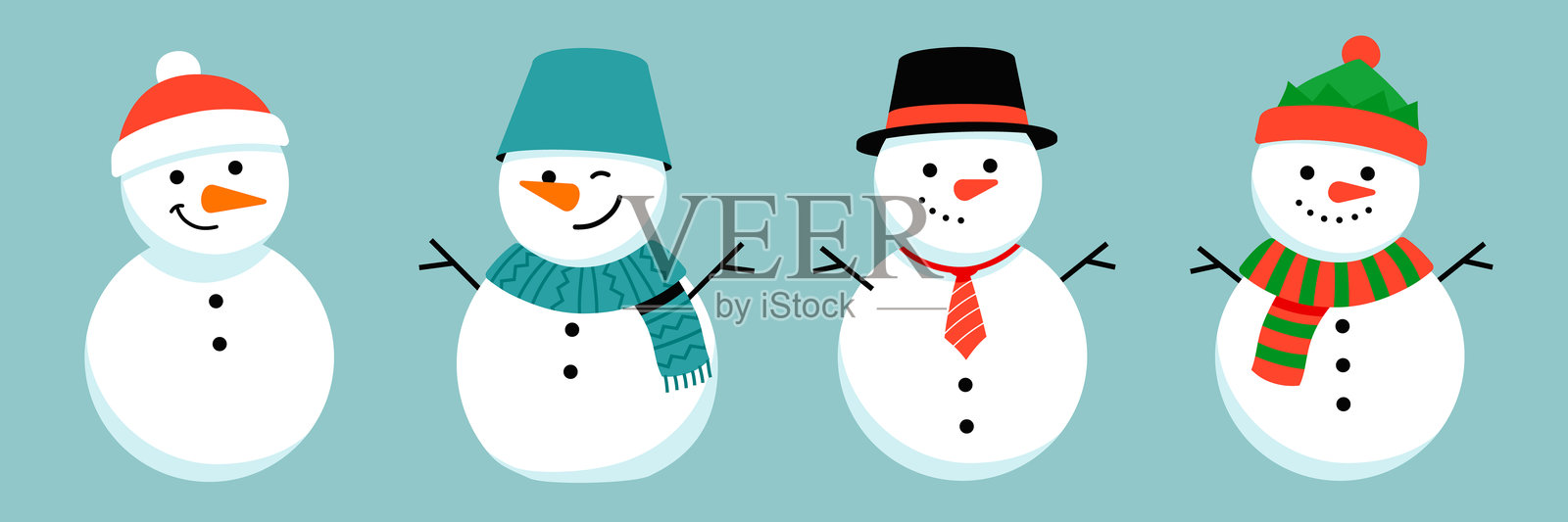 雪人矢量图。雪人矢量卡通插画图片素材