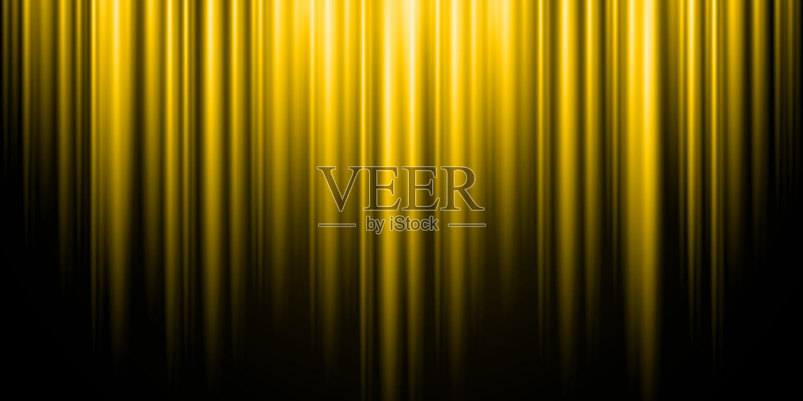 抽象的黄色发光线条，背景为黑色，明亮的射线，霓虹灯光耀效果，垂直明亮的发光条纹 - 矢量图插画图片素材