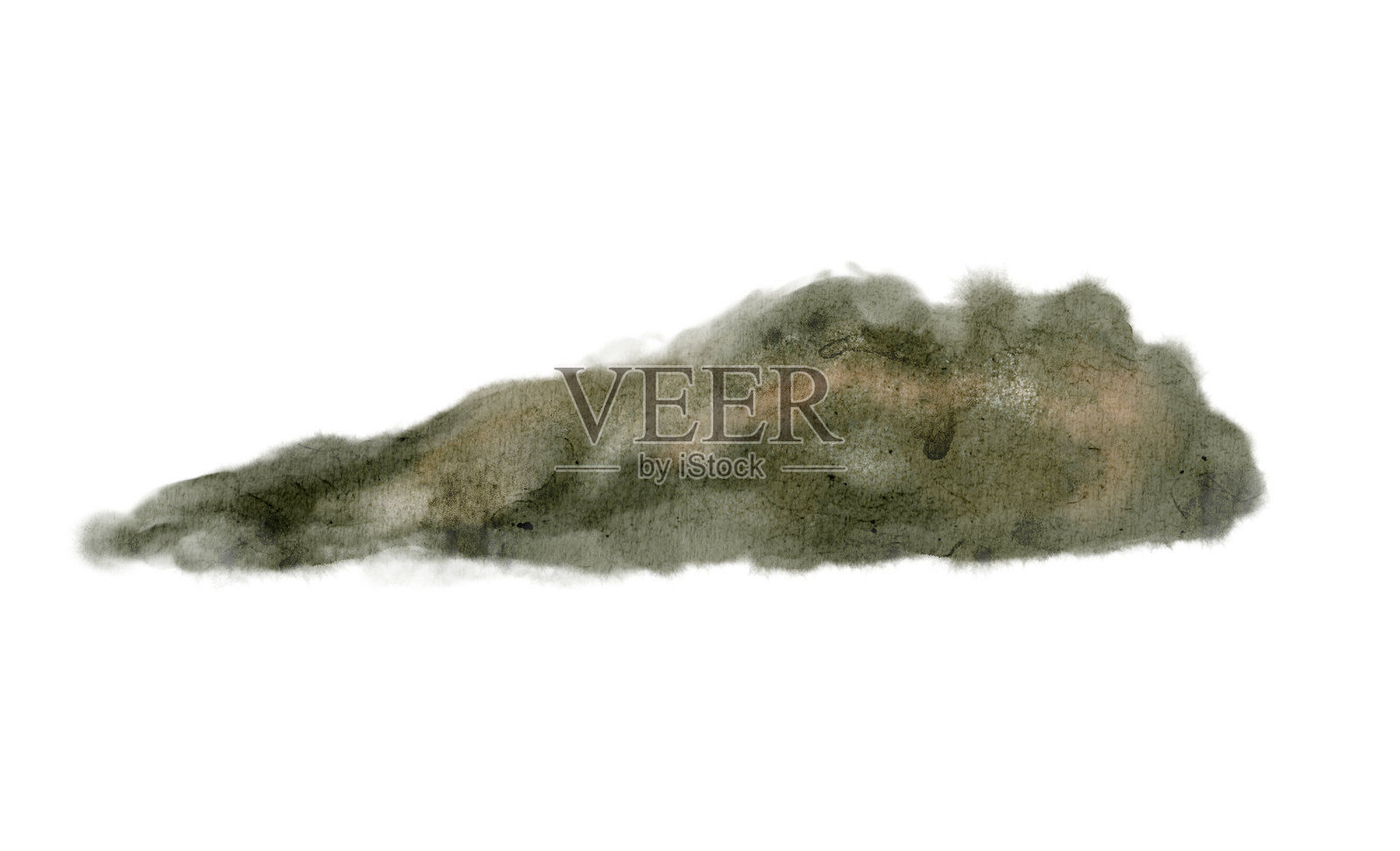 抽象艺术形式中，一个制作精美的柔软、有纹理的云朵状构造插画图片素材