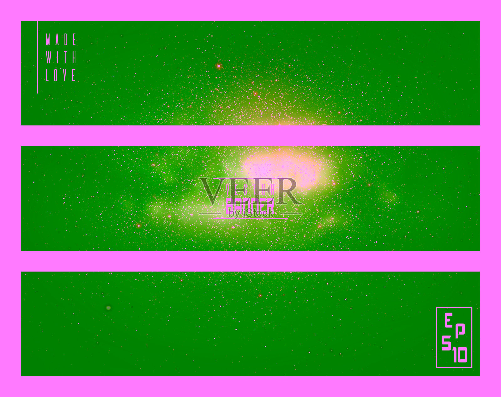 夜晚的星空与银河插画图片素材