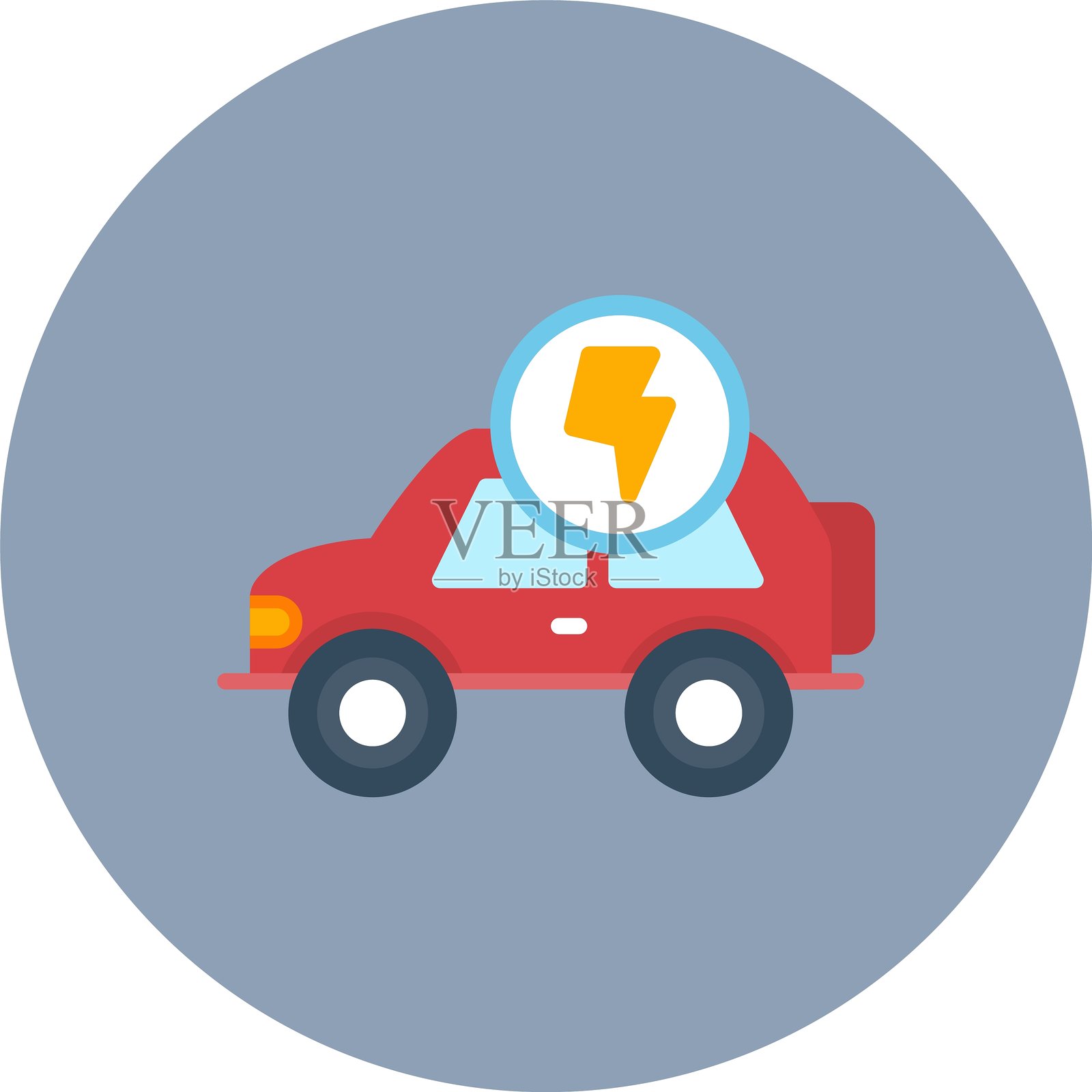 电动汽车新图标设计创意插画图片素材