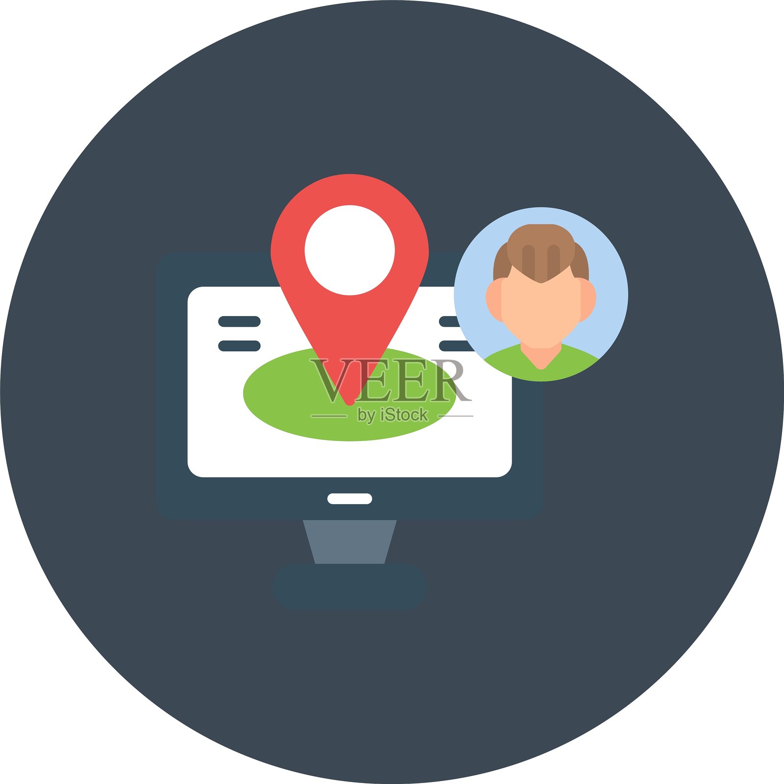 支持位置新图标设计创意插画图片素材