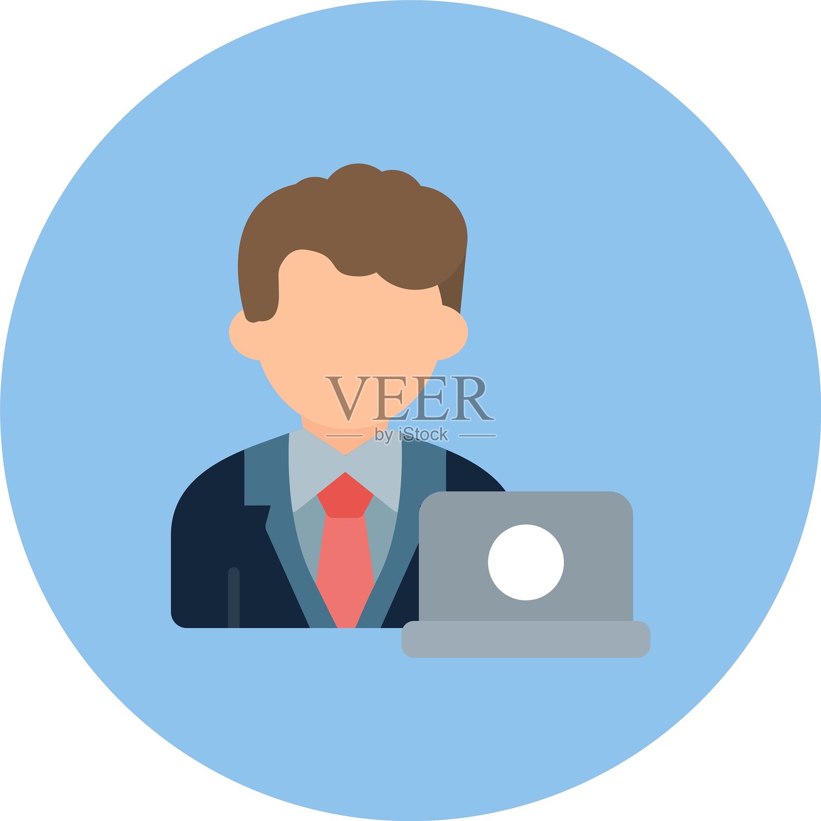 电脑工作者新图标设计创意插画图片素材