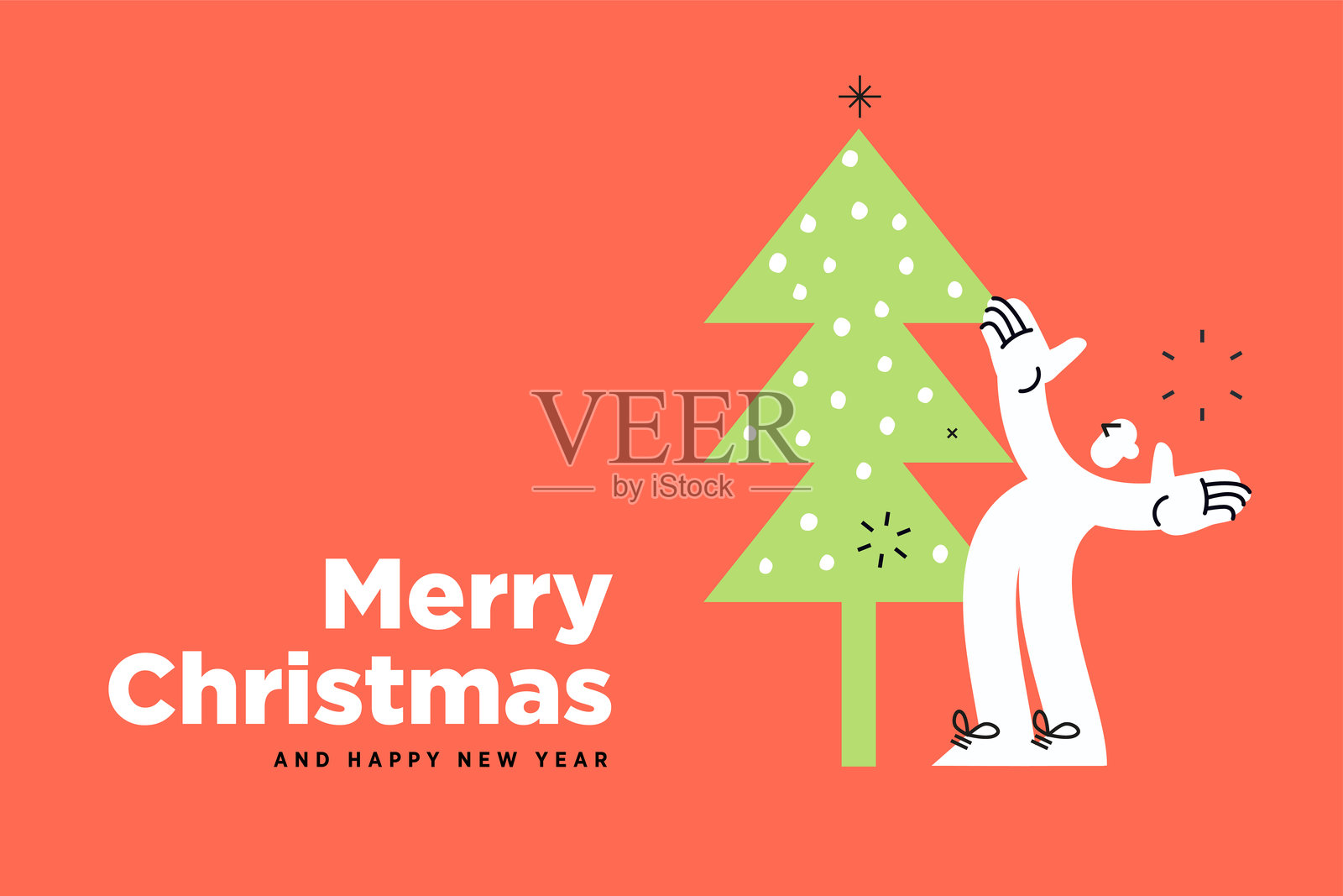 圣诞快乐，新年快乐横幅插画图片素材