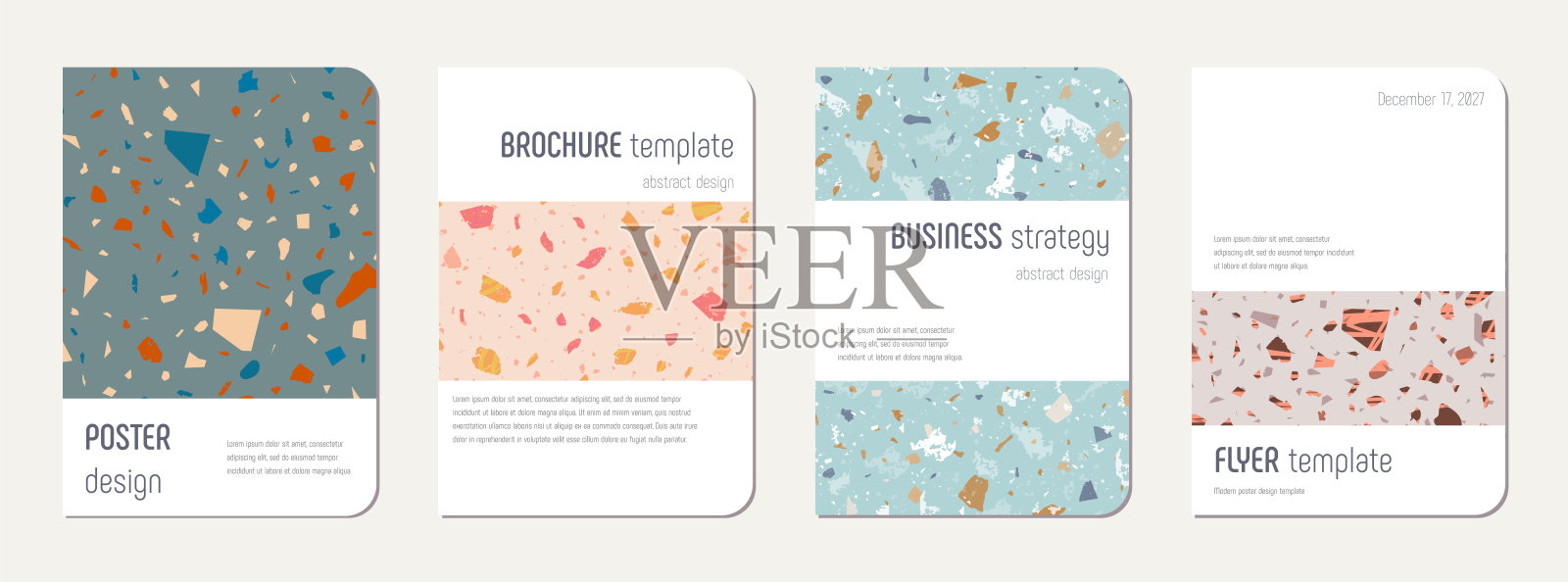 笔记本封面设计，水磨石抽象插画图片素材