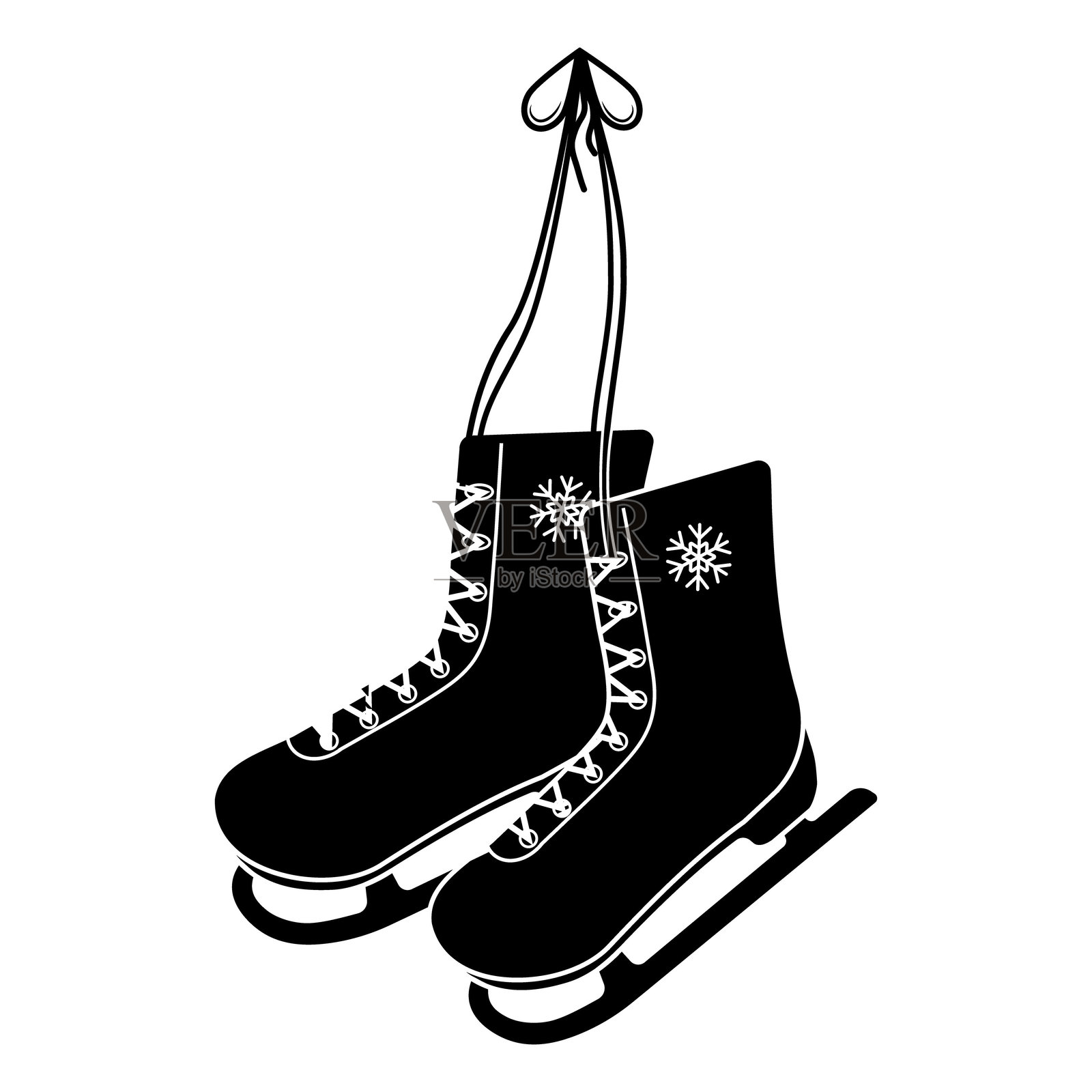 速度滑冰比赛鞋的孤立剪影，图标插画图片素材