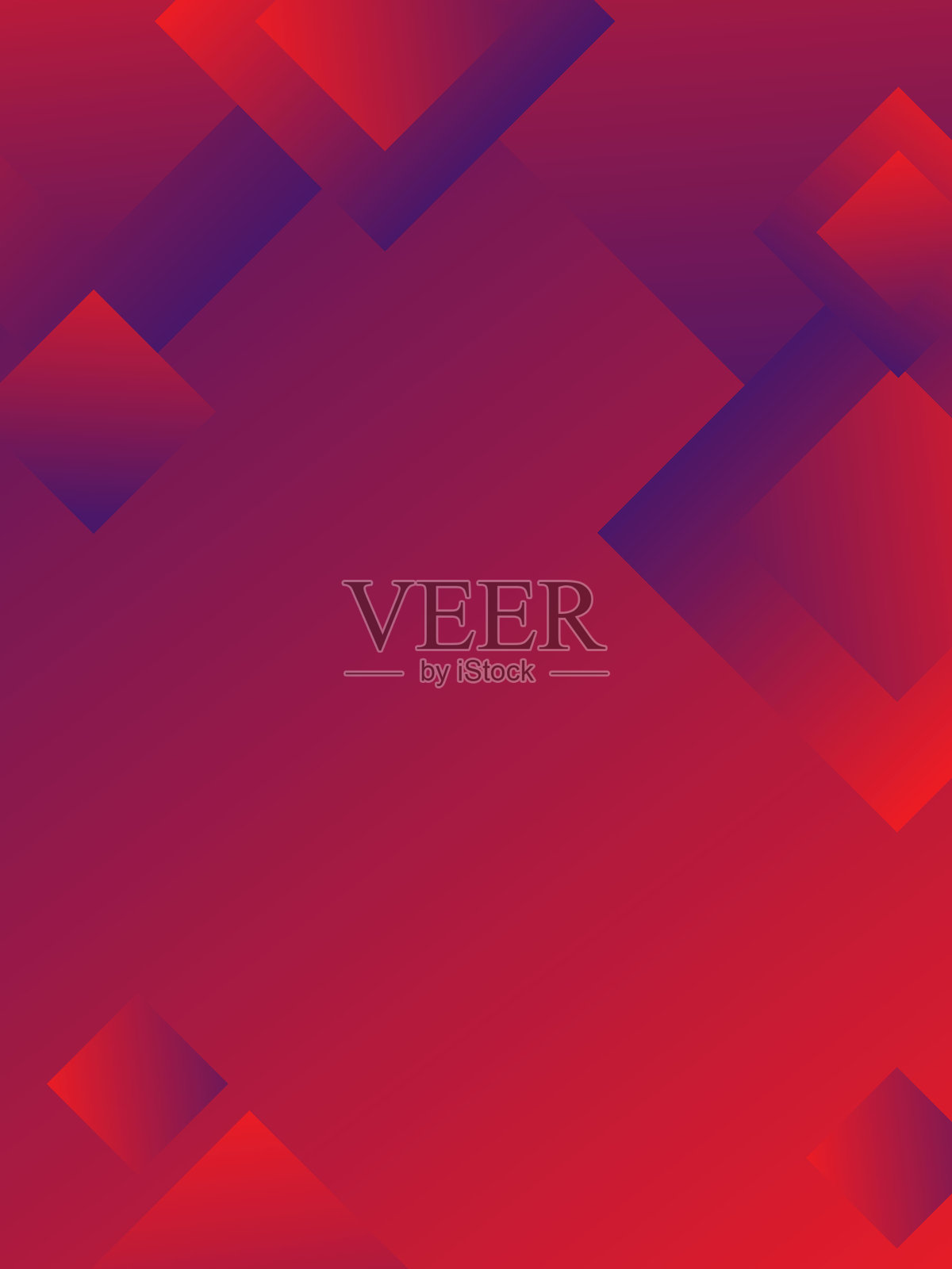 简单的几何背景，红色的渐变色方框插画图片素材